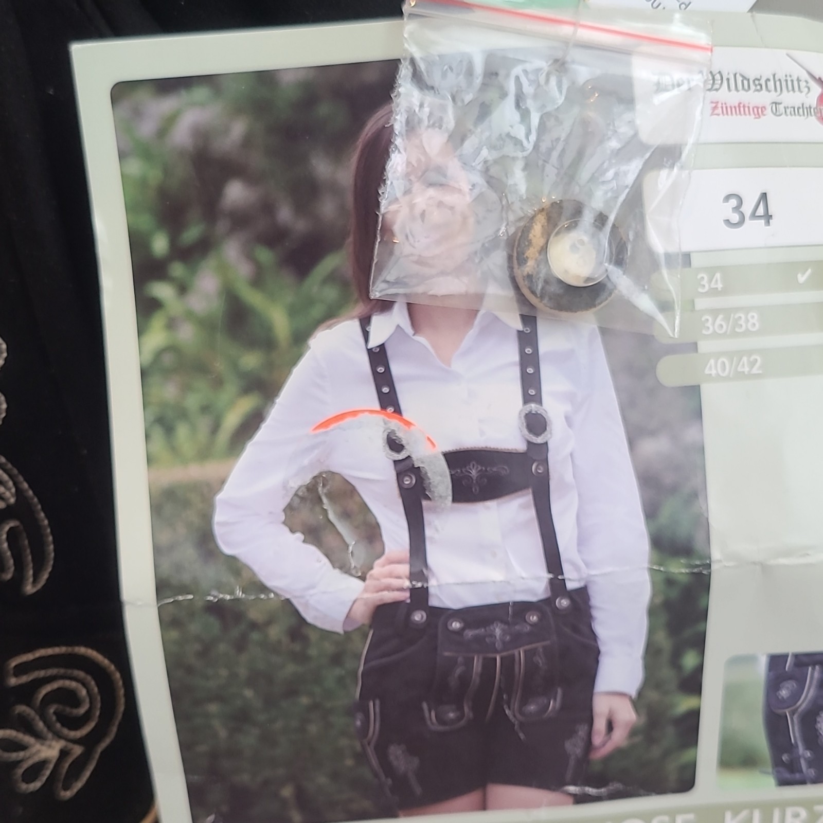 Stockerpoint women Black Leather Lederhosen Traditional German Style Size 34