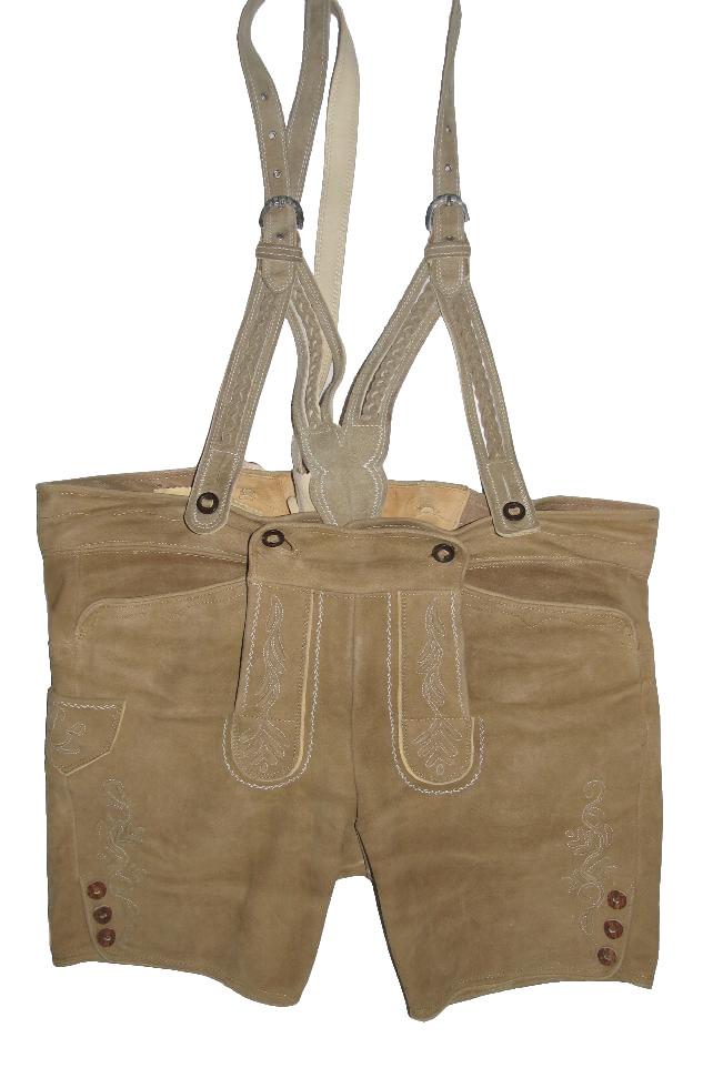 Short men’s Lederhosen costume pants-made of deerskin! in beige in approx size 54