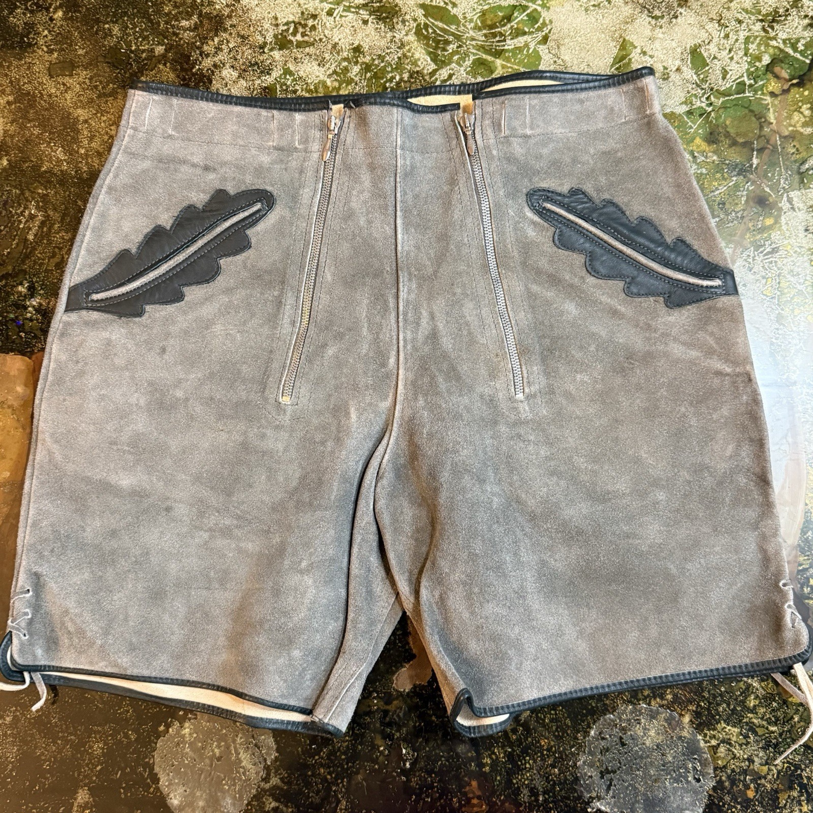 Vintage 50s-60s Bavarian German Lederhosen Suede Leather Shorts 34” Oktoberfest
