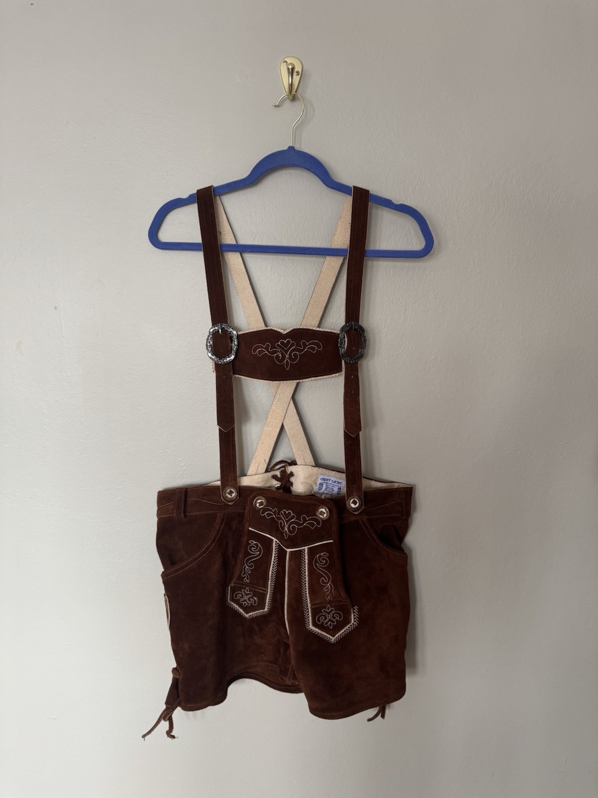 Ernst Licht German Brown Suede Lederhosen Women’s Size 44 Vintage Oktoberfest