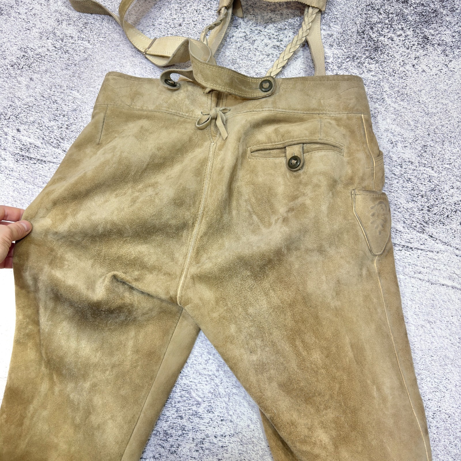 Authentic Vintage Lederhosen Traditional Bavarian Leather Pants 48 (32)