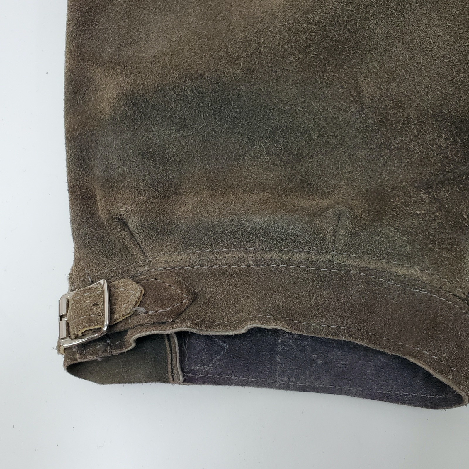Vintage German Grey/Green Rough-Out Suede Knickerbocker Lederhosen Sz 30″