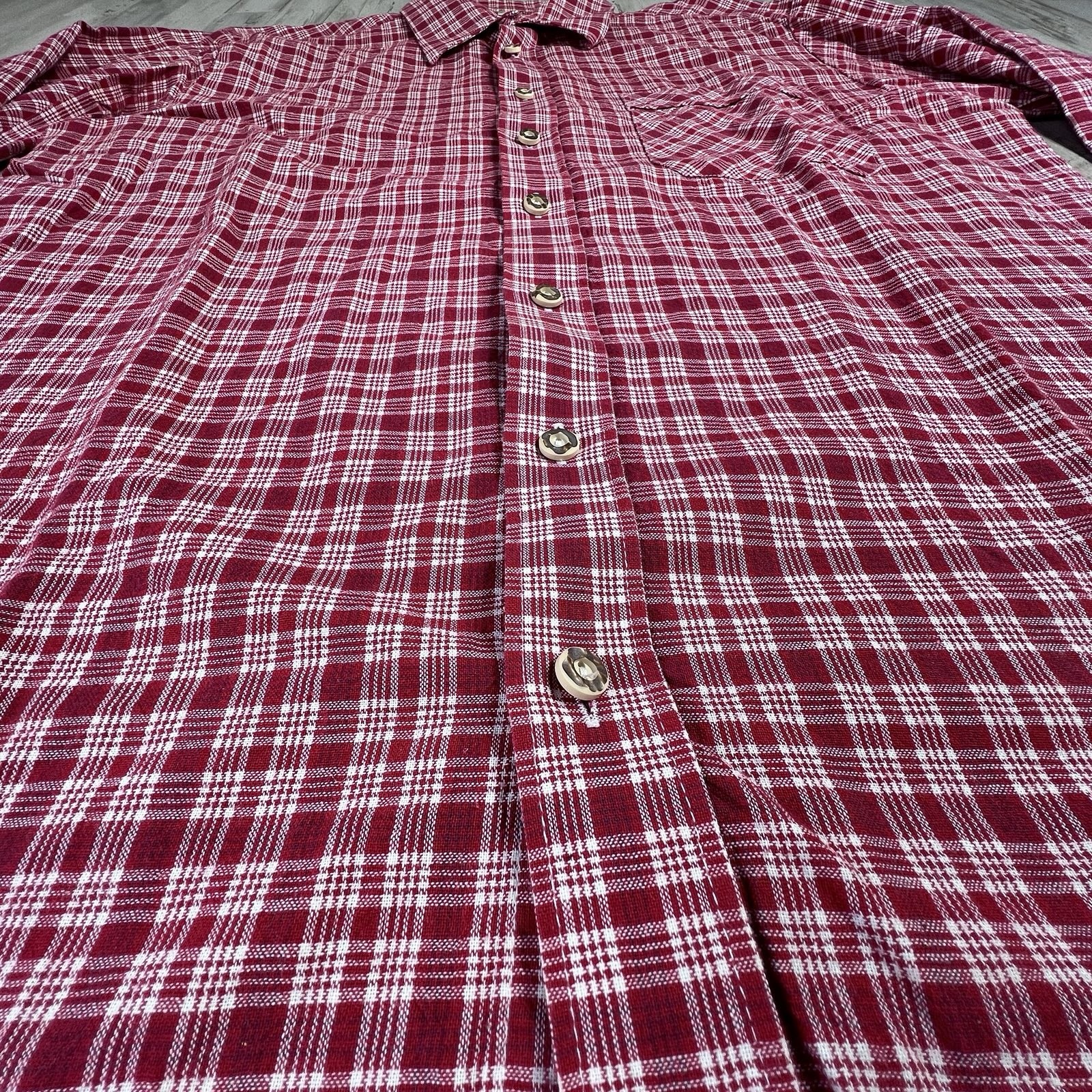 Drachten German Style Men’s Shirt Plaid RED. Sz L OKTOBERFEST,Germany Lederhosen