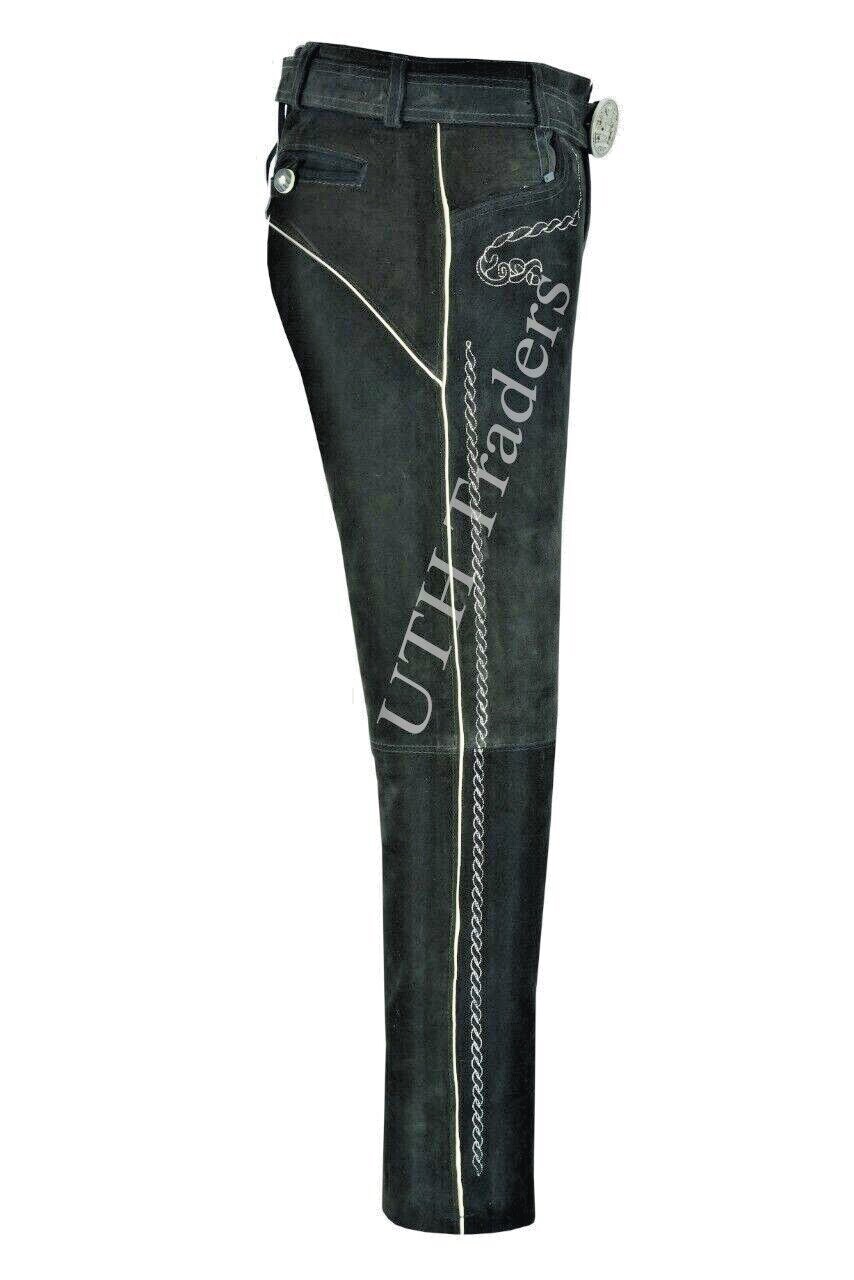 AUTHENTIC Suede Leather Pants/German Bavarian Lederhosen Oktoberfest Men’s Pants