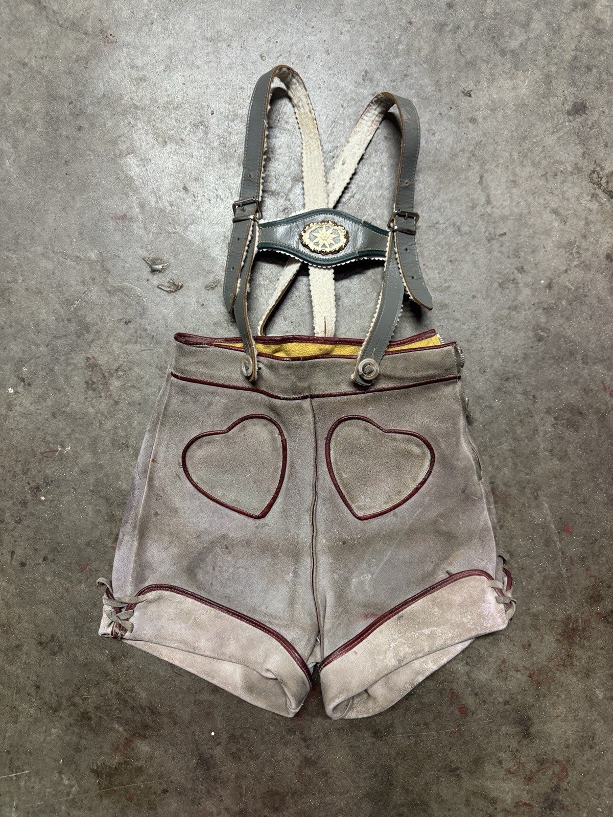 VTG German Lederhosen Authentic Suede Leather Oktoberfest CHILD SIZE