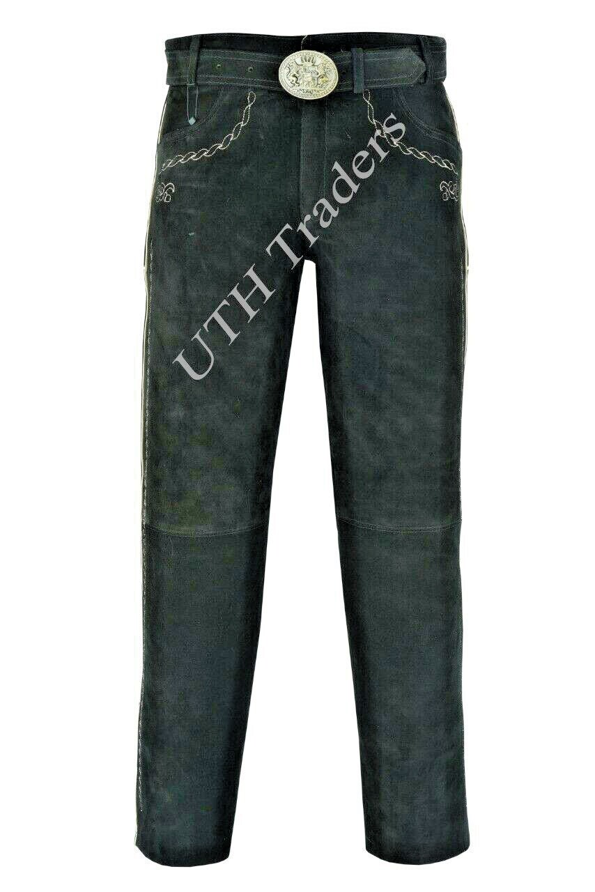 AUTHENTIC Suede Leather Pants/German Bavarian Lederhosen Oktoberfest Men’s Pants