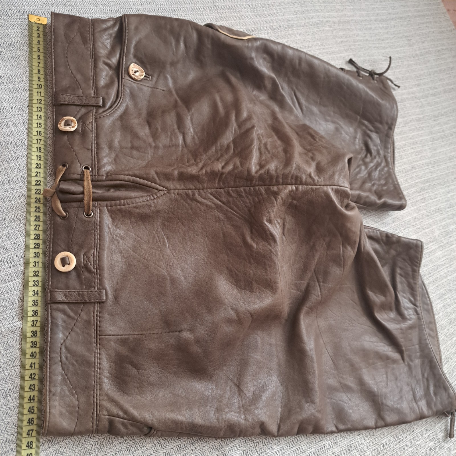 MarJo Lederhosen Men’s L / 52 Genuine Leather Trachten Oktoberfest Embroidered