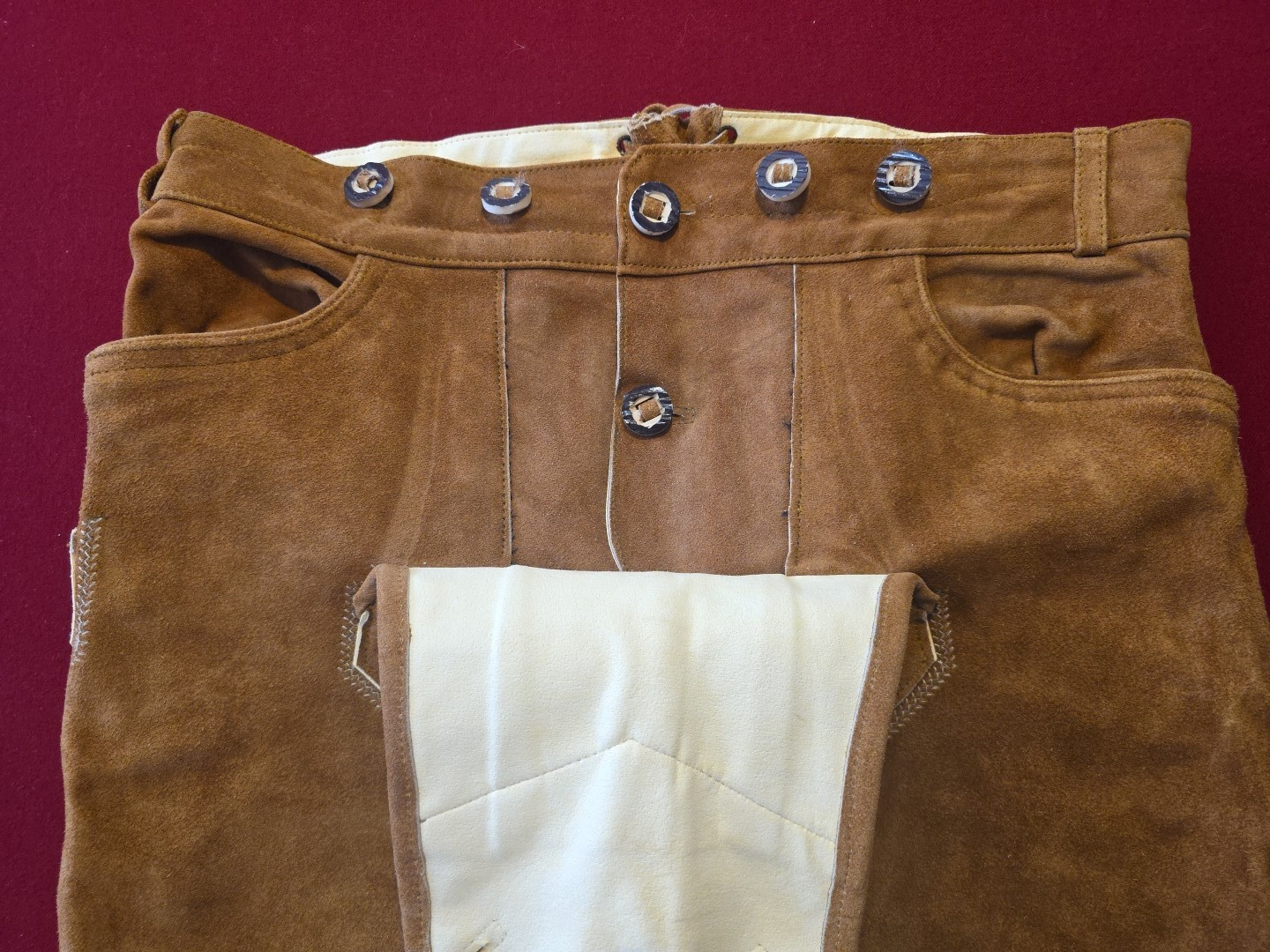 Otto Almbock Lederhosen Pants Men’s 35 Eu50 Suede German Oktoberfest Embroidered
