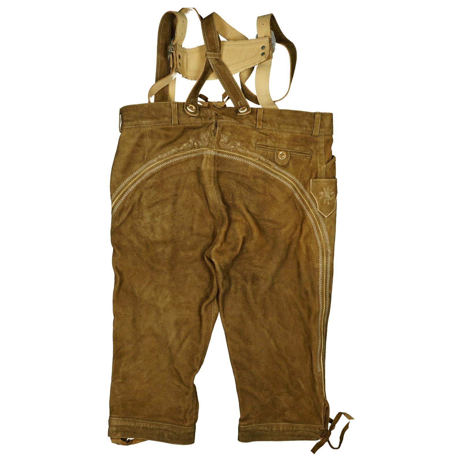 Stockerpoin 56 XXL short brown men’s pants Oktoberfest traditional leather dungarees