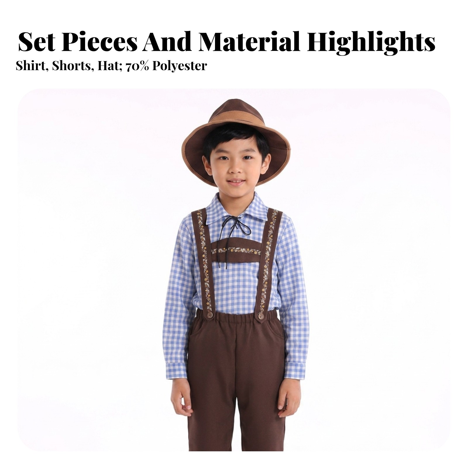 Lederhosen Costume with Hat Suede-Like Lederhosen Costume Classic for Children