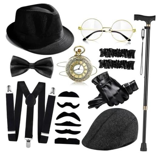 1920s Mens Costume Roaring 20s Outfits for Men Harlem Nights Gangster Great