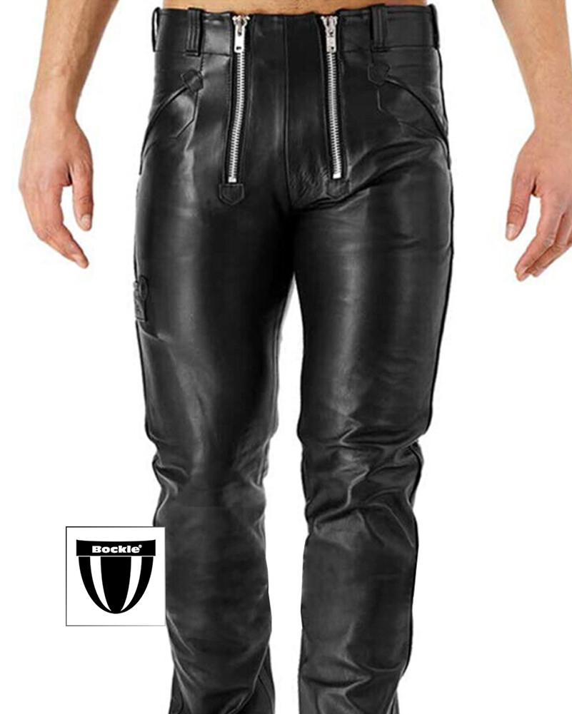 Bockle® BoB Zimmermann Herren Lederhose Lederjeans mit zwei Reißverschlüssen