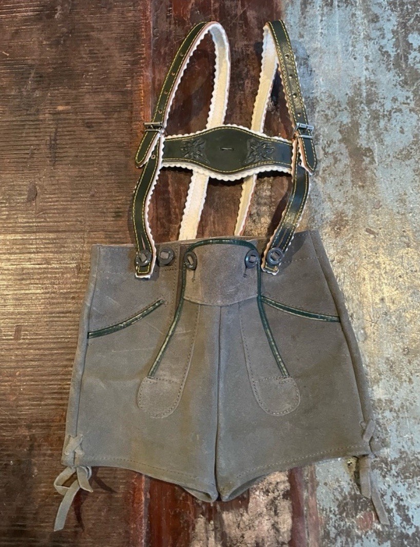 Boy’s Lederhosen Vintage Leather Suede Shorts Authentic German Made