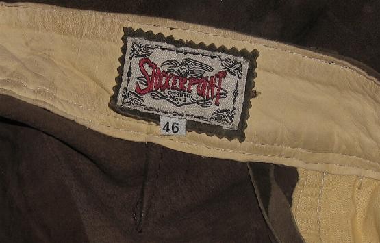 Stockerpoint/men’s costume pants/knee band leather pants in dark brown size 46