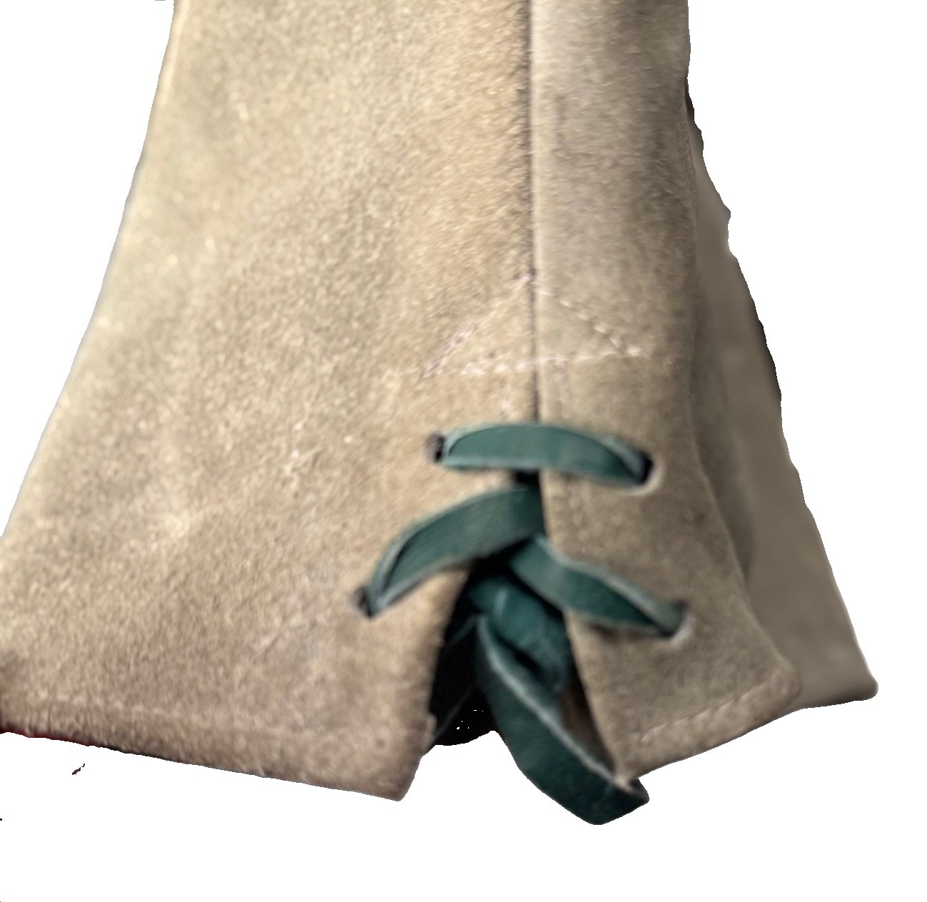 VTG Gray Suede Lederhosen Oktoberfest German Bavarian Suspender Shorts 26″ Waist