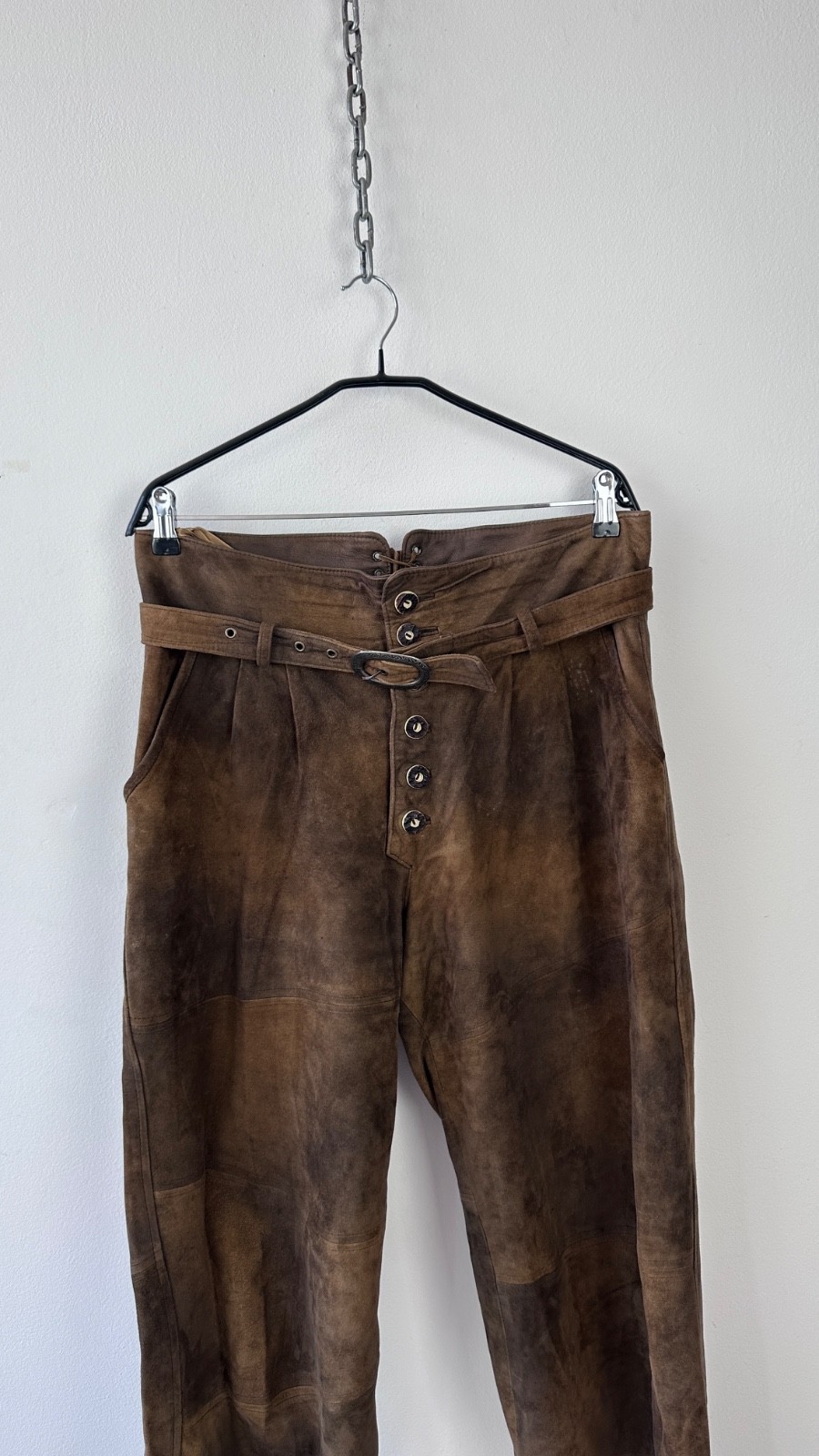 Amtmann Austria Vintage Suede Leather Trachten Pants Lederhosen Breeches Size 50