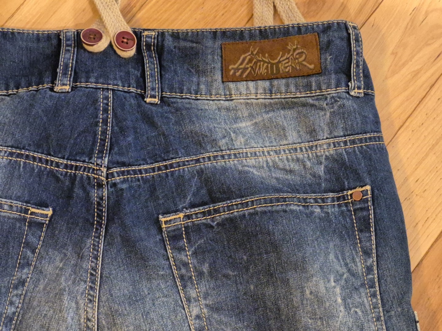 Nwt German Trachten Modern Denim Lederhosen 34″ Waist w/Suspenders Oktoberfest