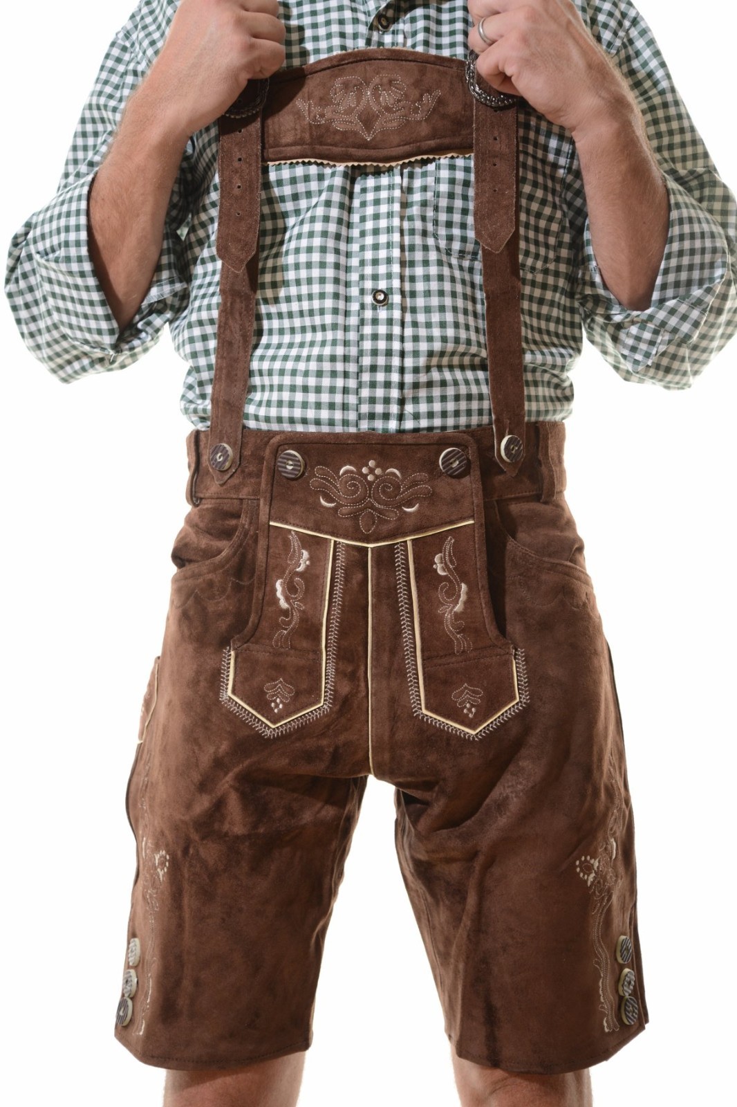 NEW Bavarian Oktoberfest Lederhosen Shorts Antique Brown Tracht #GEORG