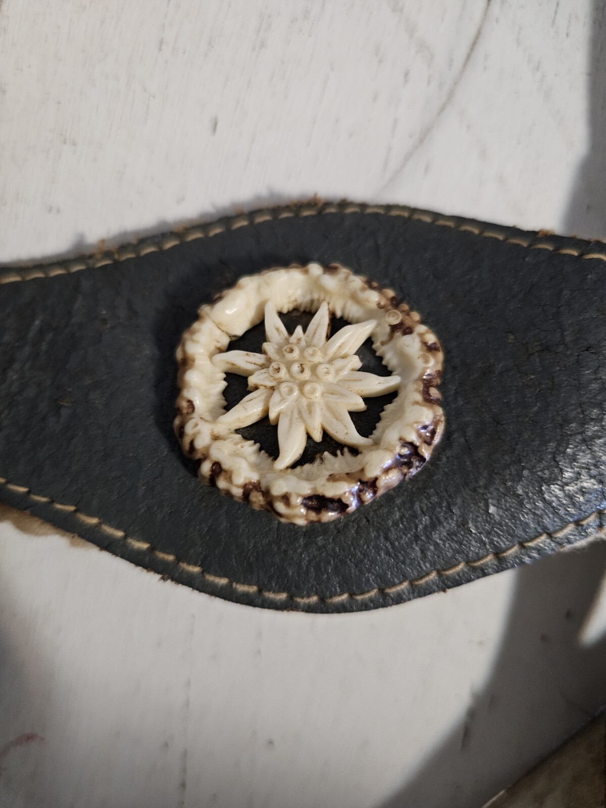 Vintage Kids Size 2 German Lederhosen Leather Suede Green Gray