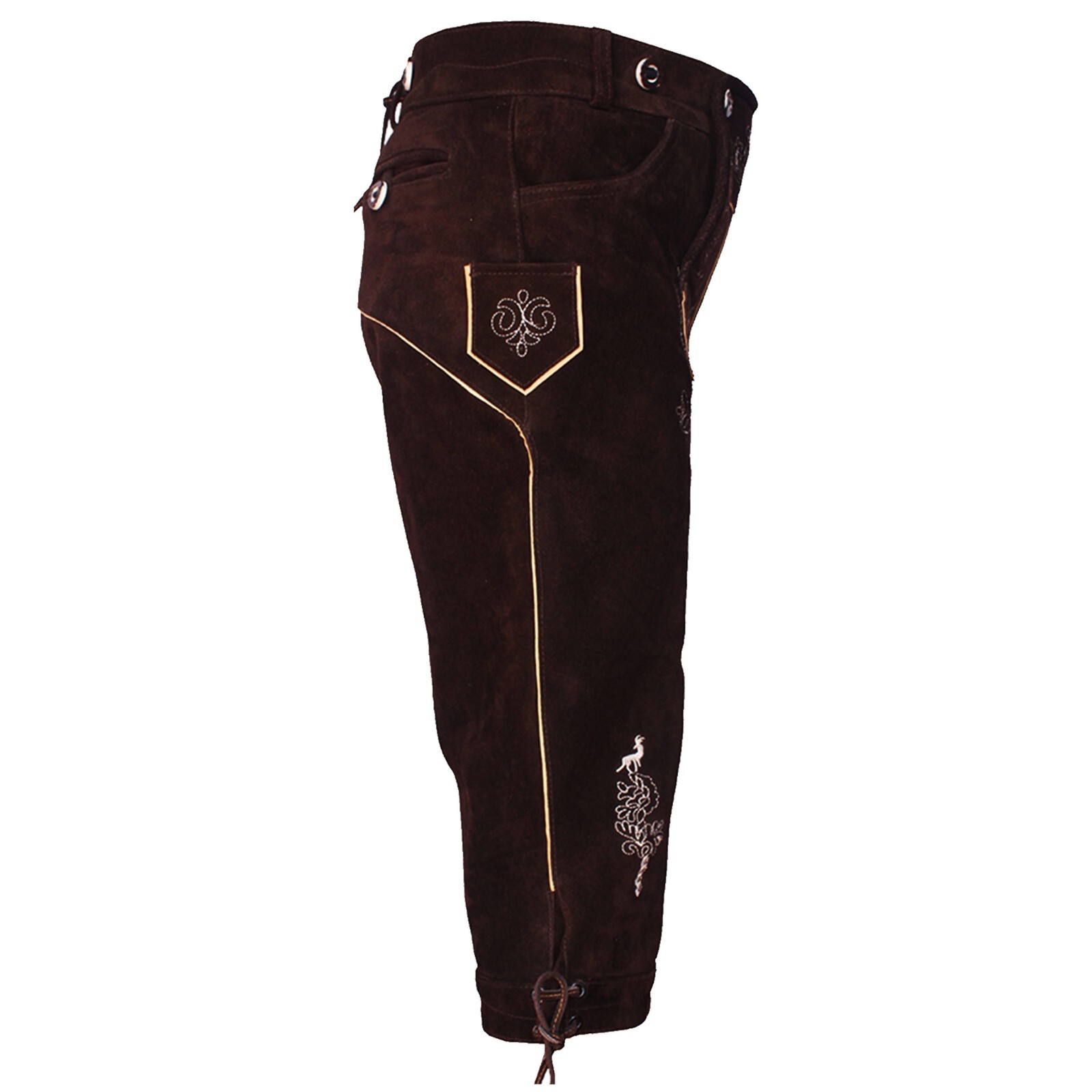 Mens Suede Lederhosen Germen Trachten Kniebundhosen Brown Oktoberfest Clothing