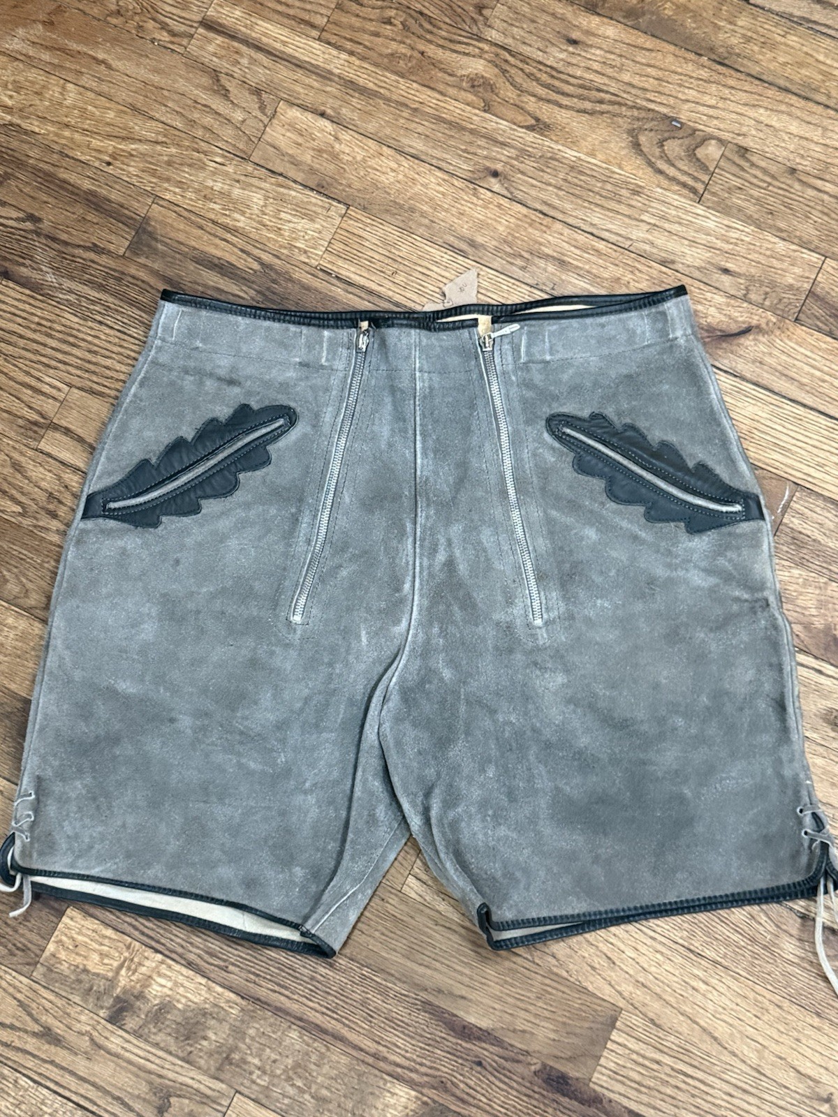 Vintage 50s-60s Bavarian German Lederhosen Suede Leather Shorts 34” Oktoberfest