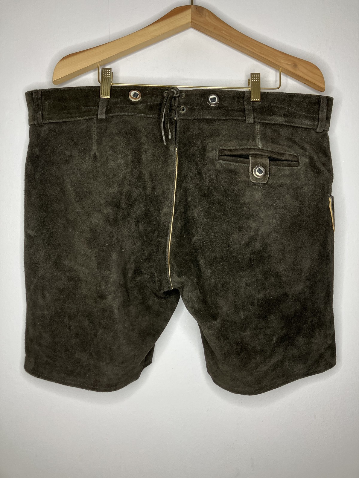 Schöneberger Trachten Couture Men’s Lederhosen Leather Shorts Brown Size 42