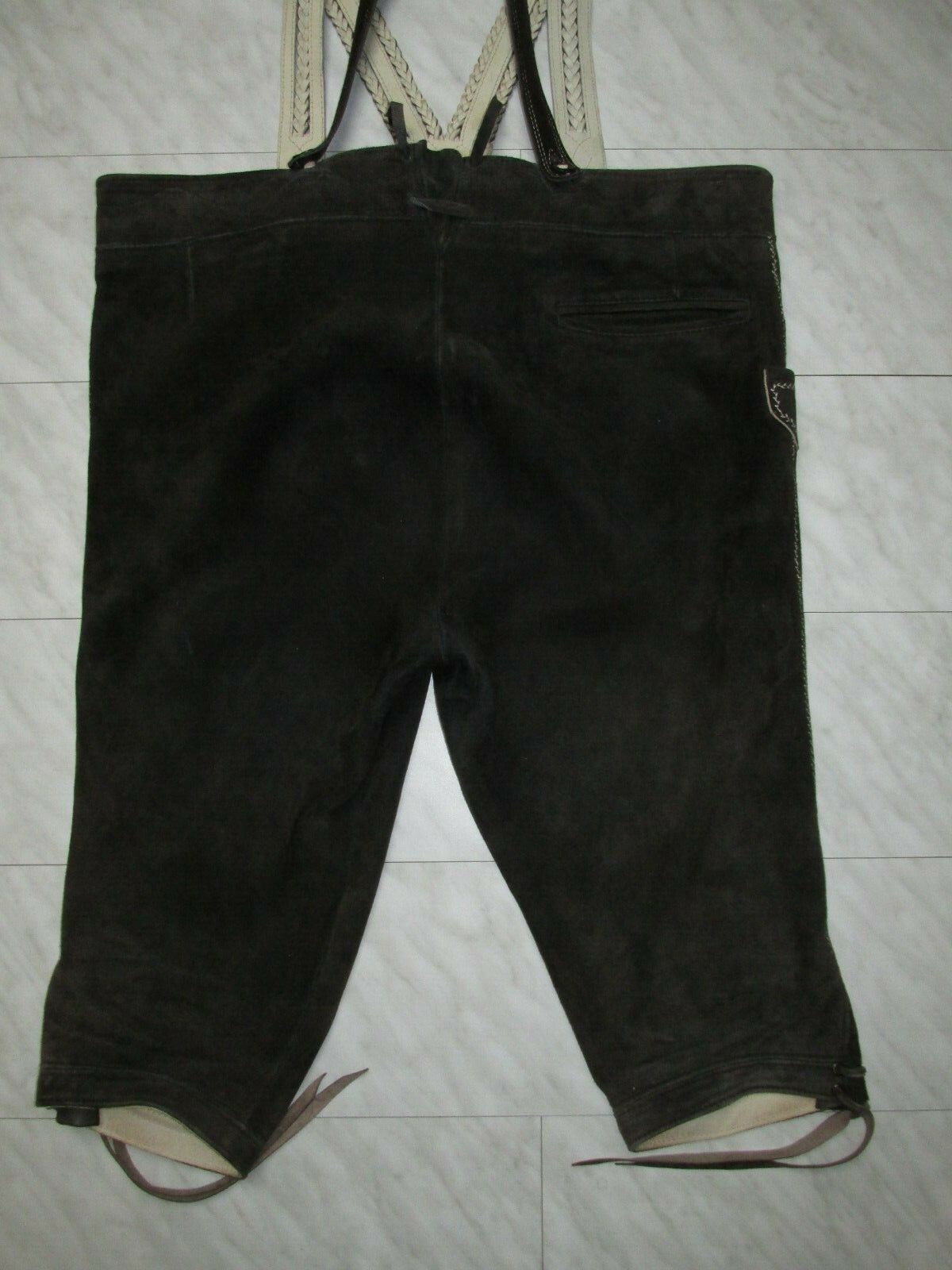 Vintage 80er Kniebund Lederhose Träger Gay Größe 58 innen Glattleder sehr weich
