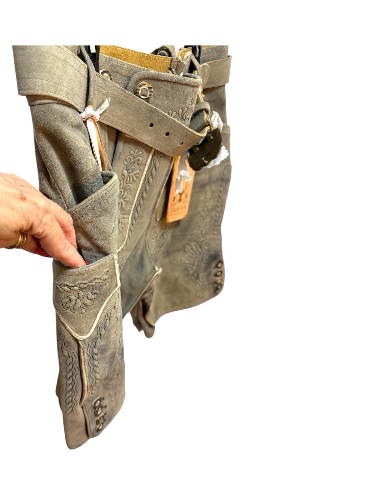 Alps Oak Trachten Wear Alpine Bavaria Suede Leather Lederhosen Oktoberfest Size