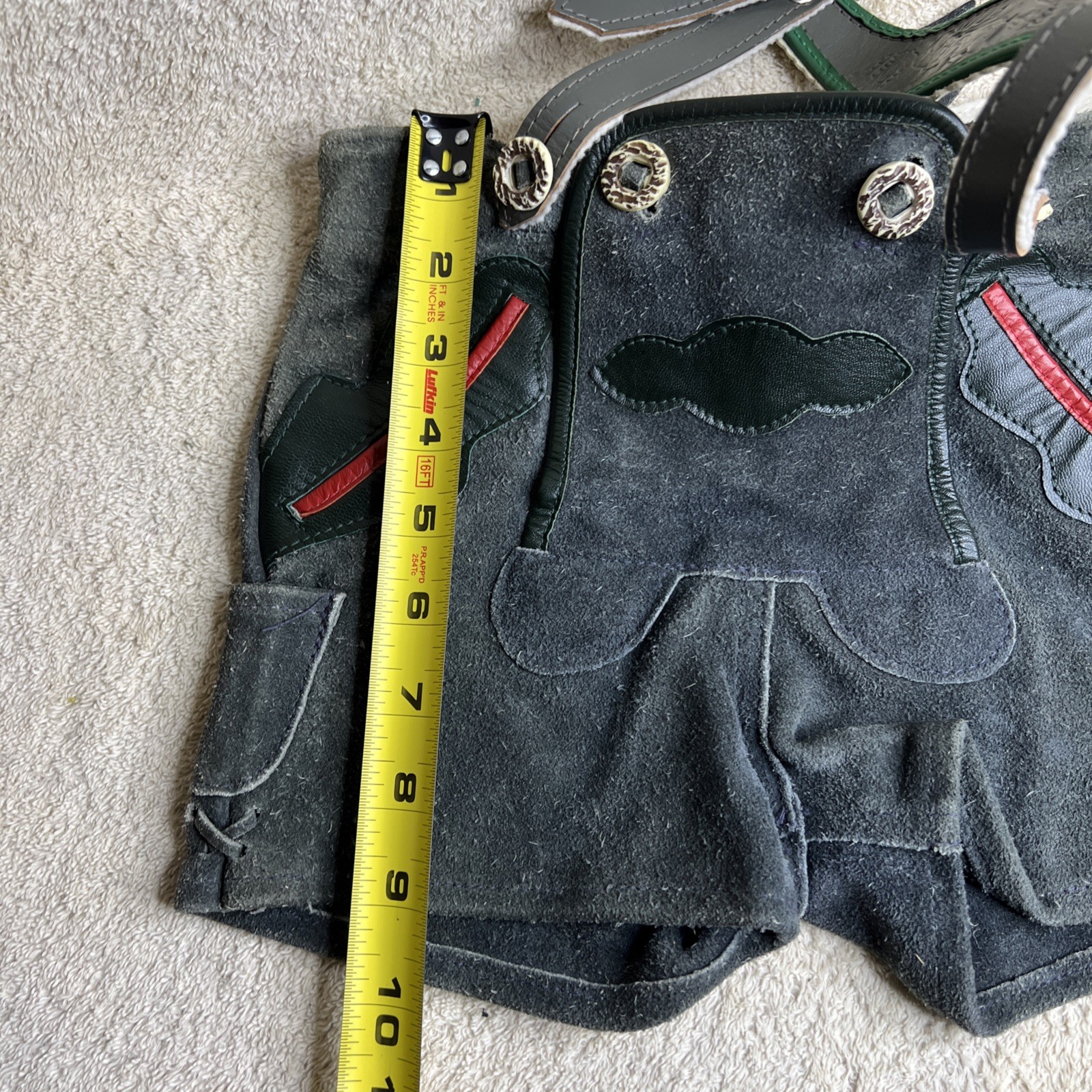 VTG Bavarian German Children’s Lederhosen Gray Suede Leather Shorts