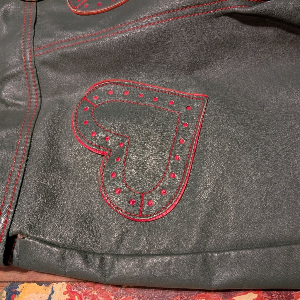 Bergfreund Vintage German Leather Lederhosen Toddler Girls Hearts size 3 EUC