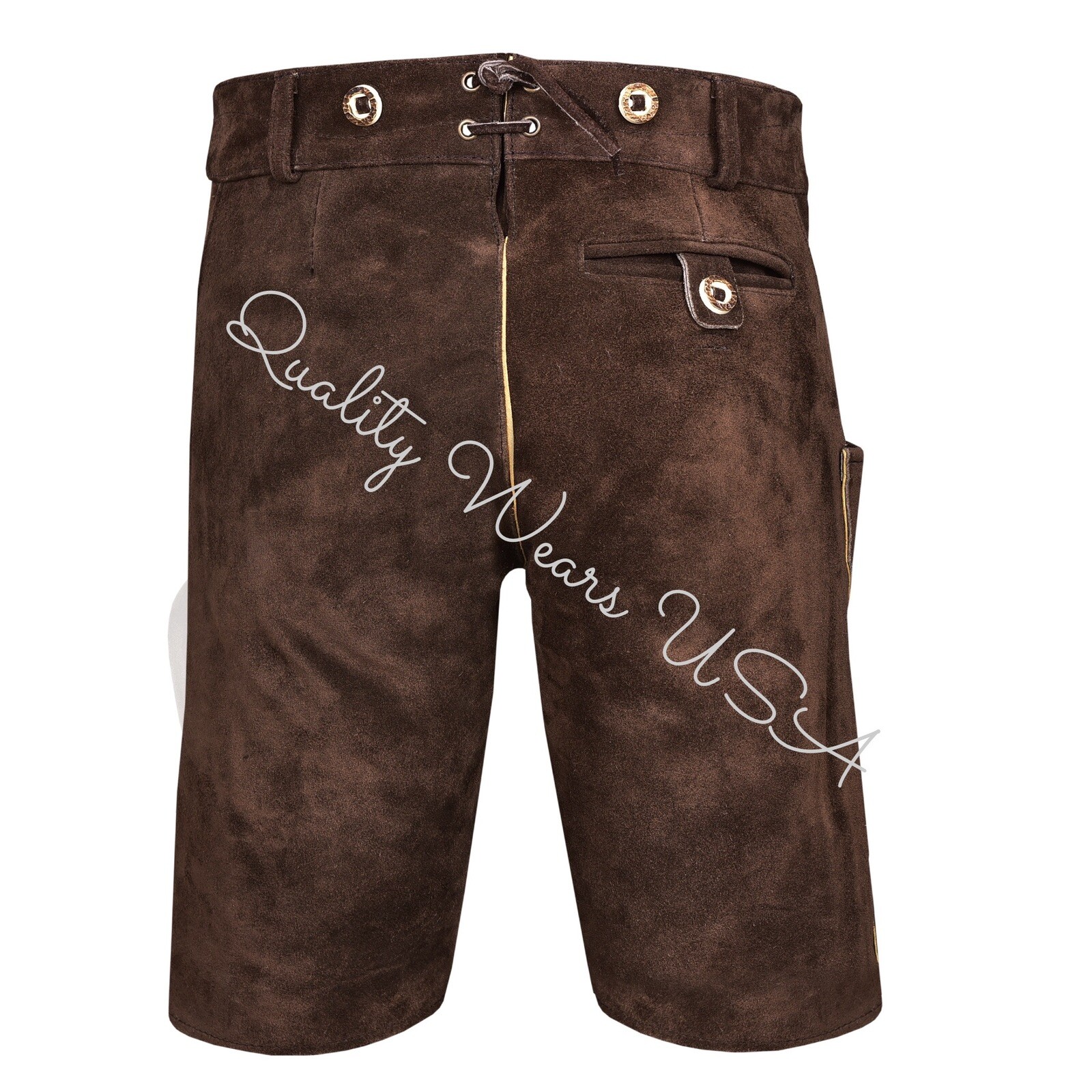 Authentic Men Lederhosen Oktoberfest Bavarian Lederhosen -Leather Trousers Plain