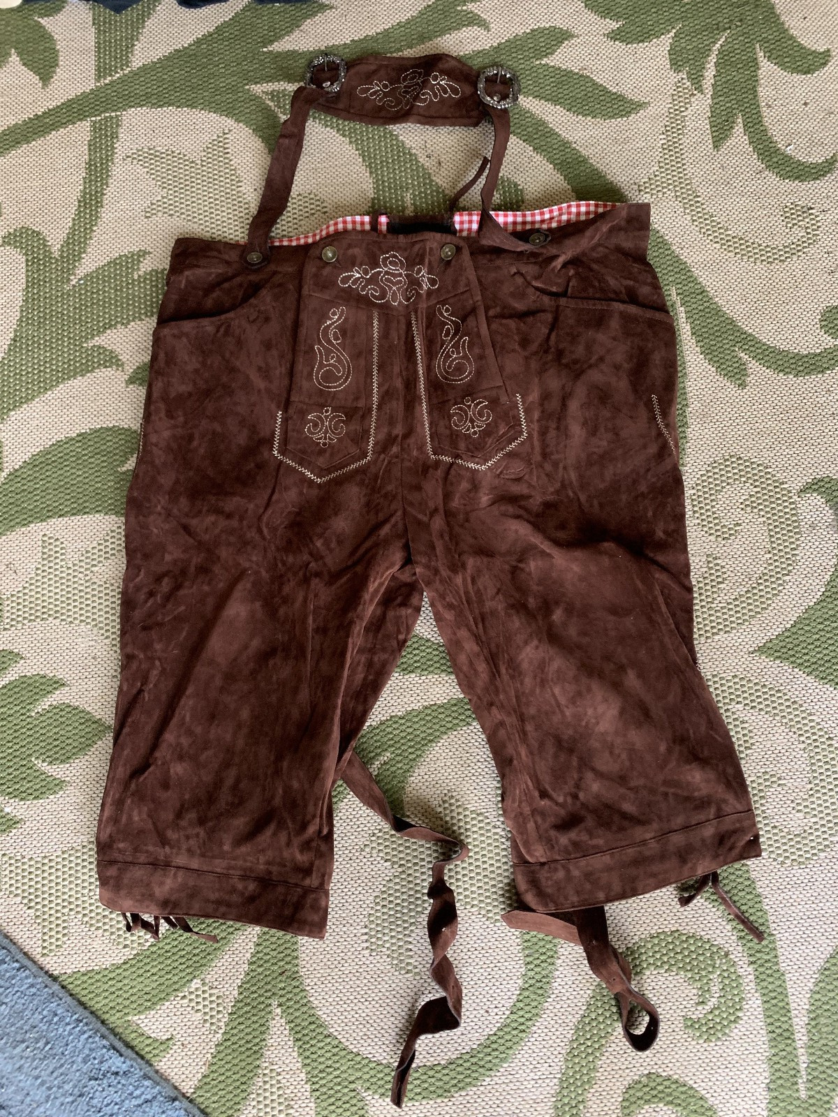 Lederhosen Men Oktoberfest – Brown – WAIST SIZE ~42.5″ – KOJOOIN Quality Brand