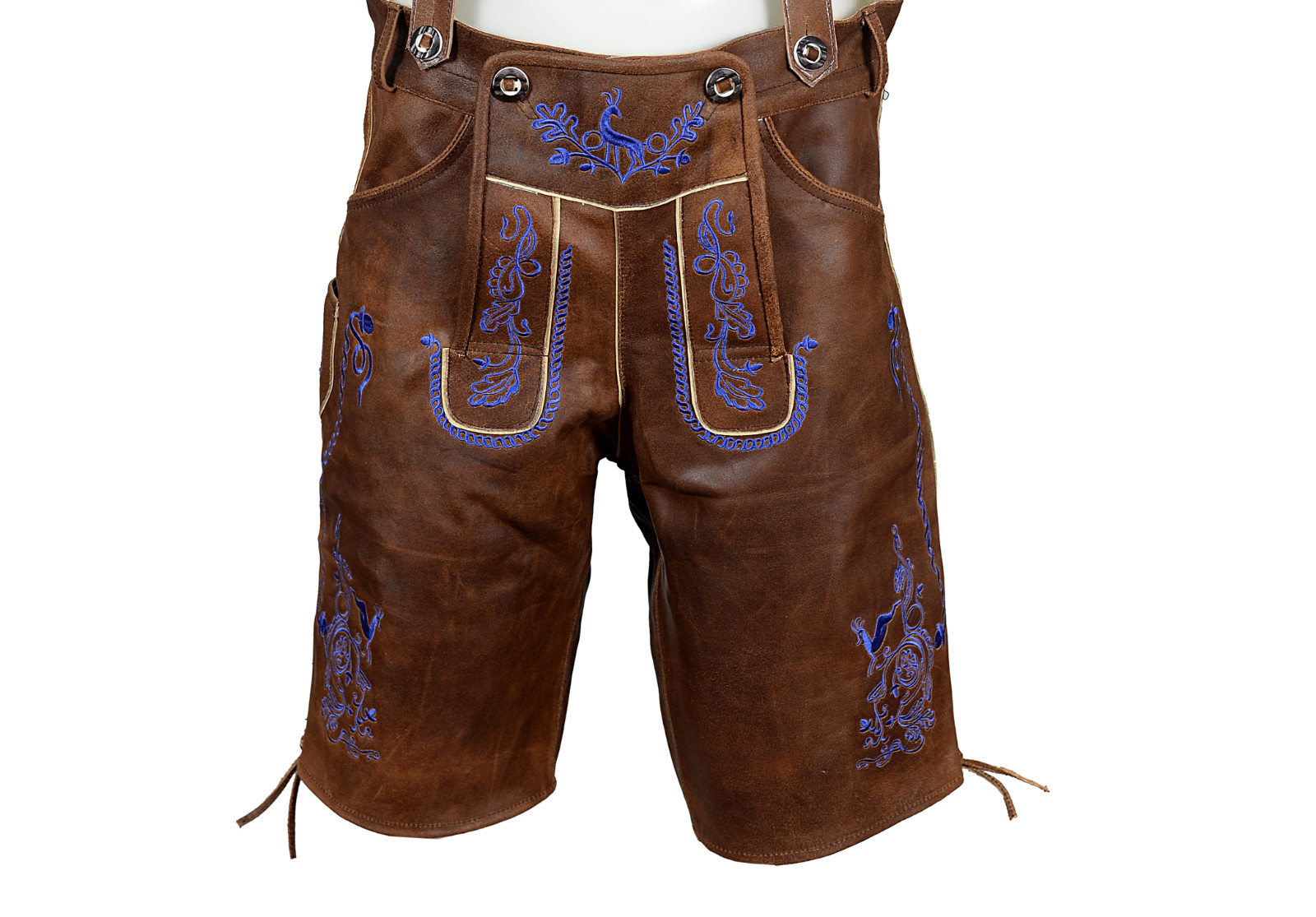 Men Oktoberfest Lederhosen Brown Shorts For Sale