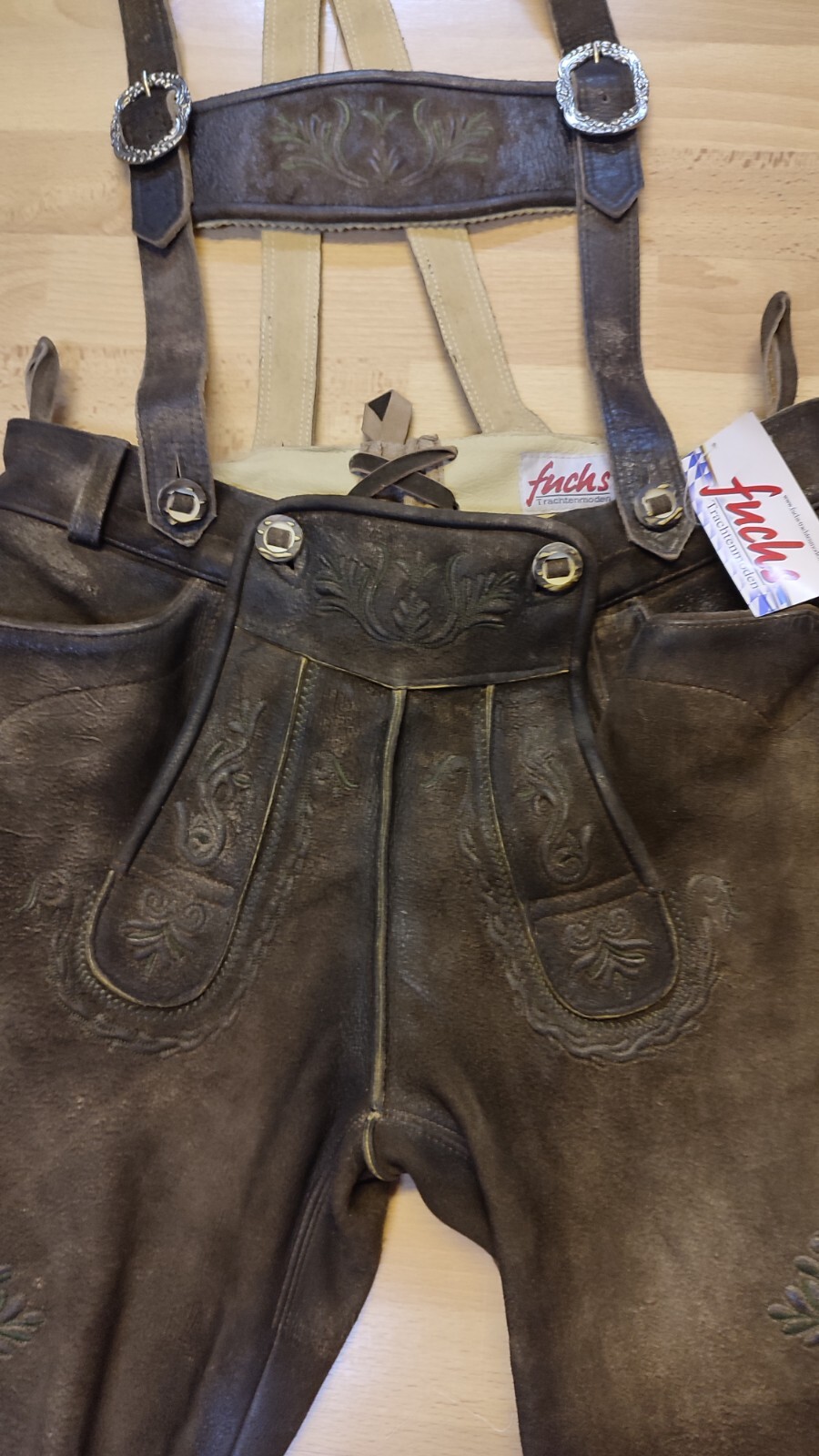 Traditional Lederhosen, knee band deer Lederhosen Fox antique brown size 48.50% reduction