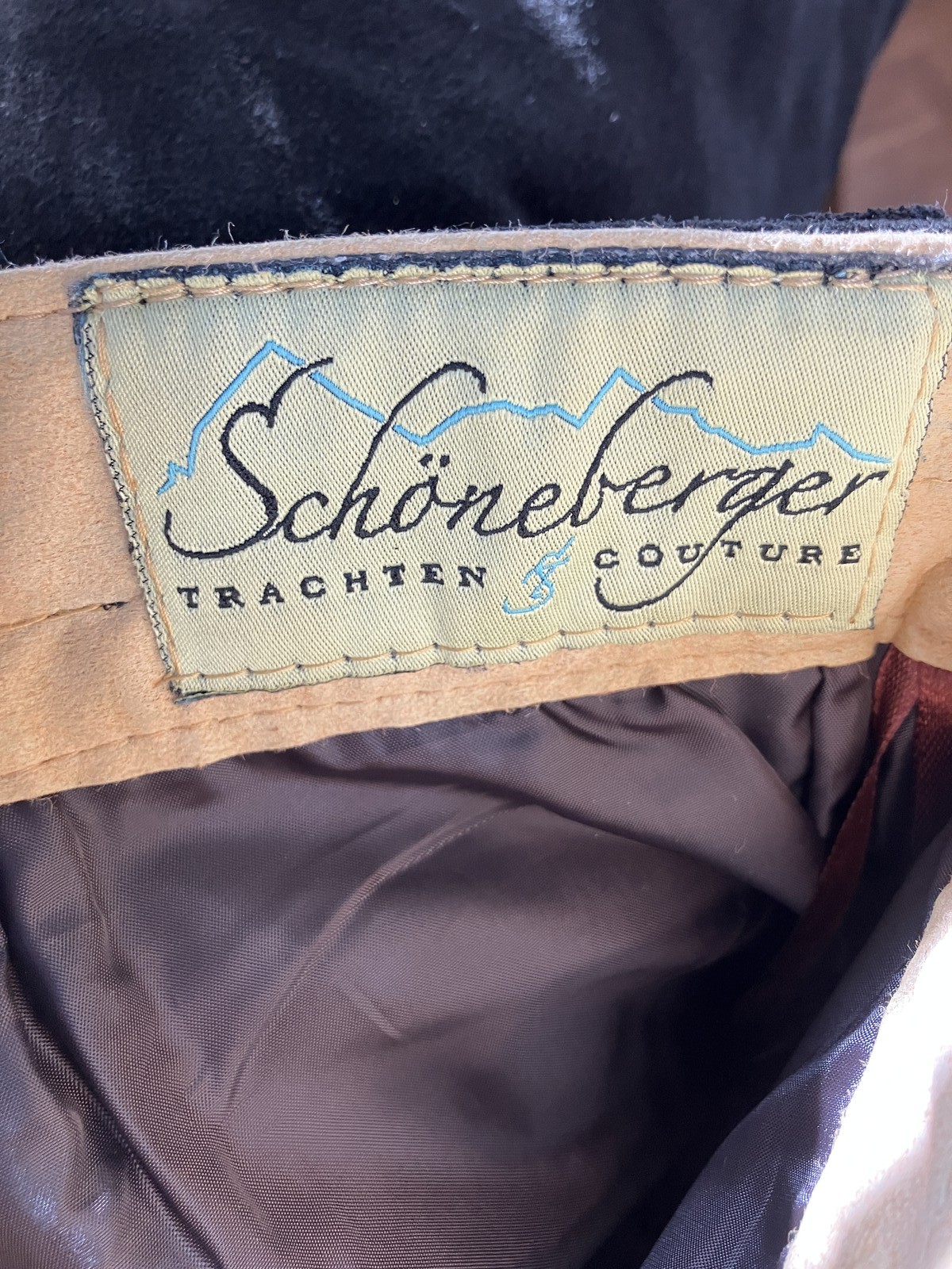 Schöneberger Trachten Couture Men’s Lederhosen Leather Shorts Brown Size 42