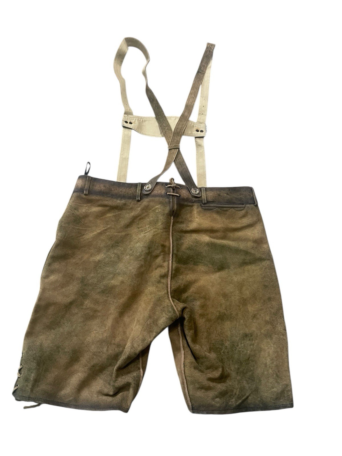 Van Linnen Bavarian Oktoberfest Lederhosen Shorts Tracht #OKTOBERFEST Waist 42