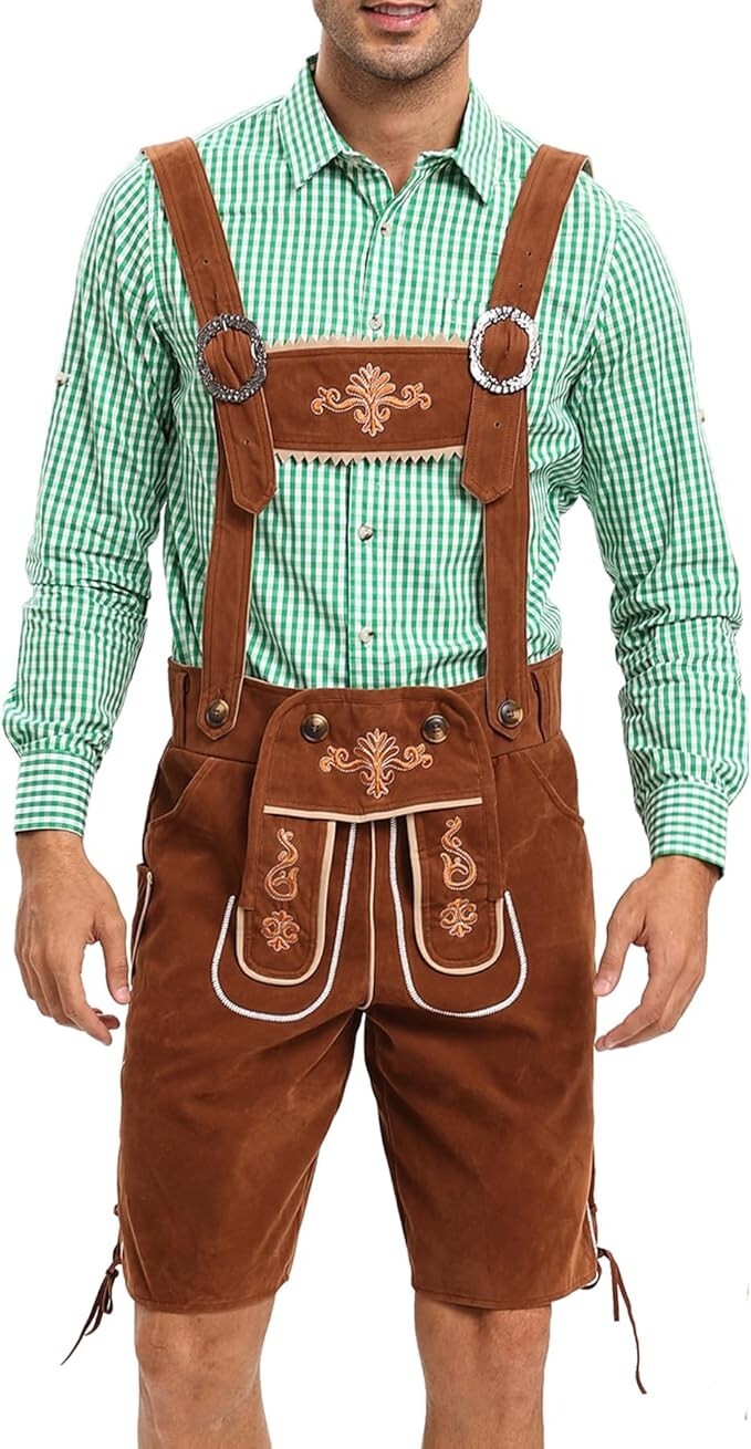 Lederhosen, Men Oktoberfest Outfits, German Lederhosen October Festival Costume