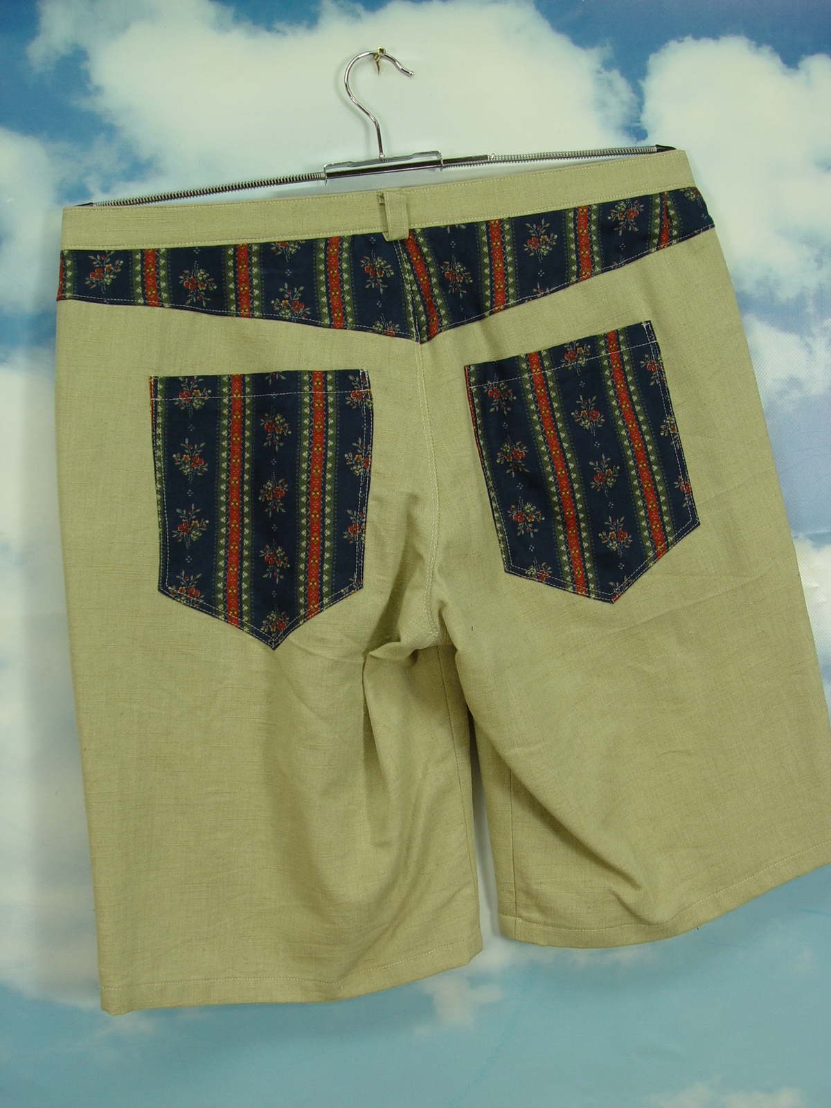 Upcycling Herren Shorts kurze Trachten Hot Pants aus Leinen UCS002 Gr.52