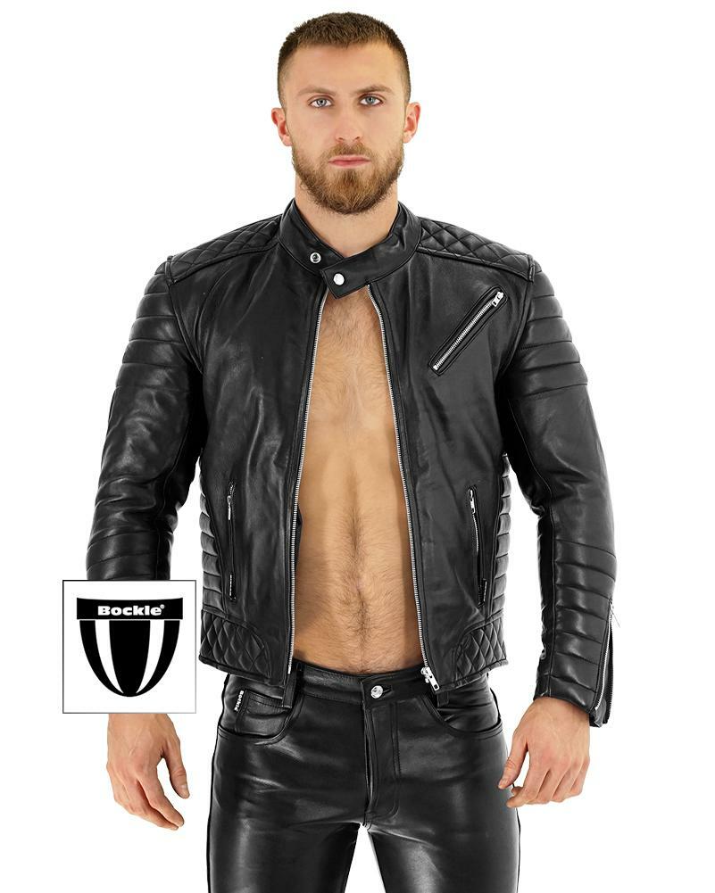 Bockle® Lederjacke Straight Zip echte Lederjacke Lamm Leder Butterweich Sexy