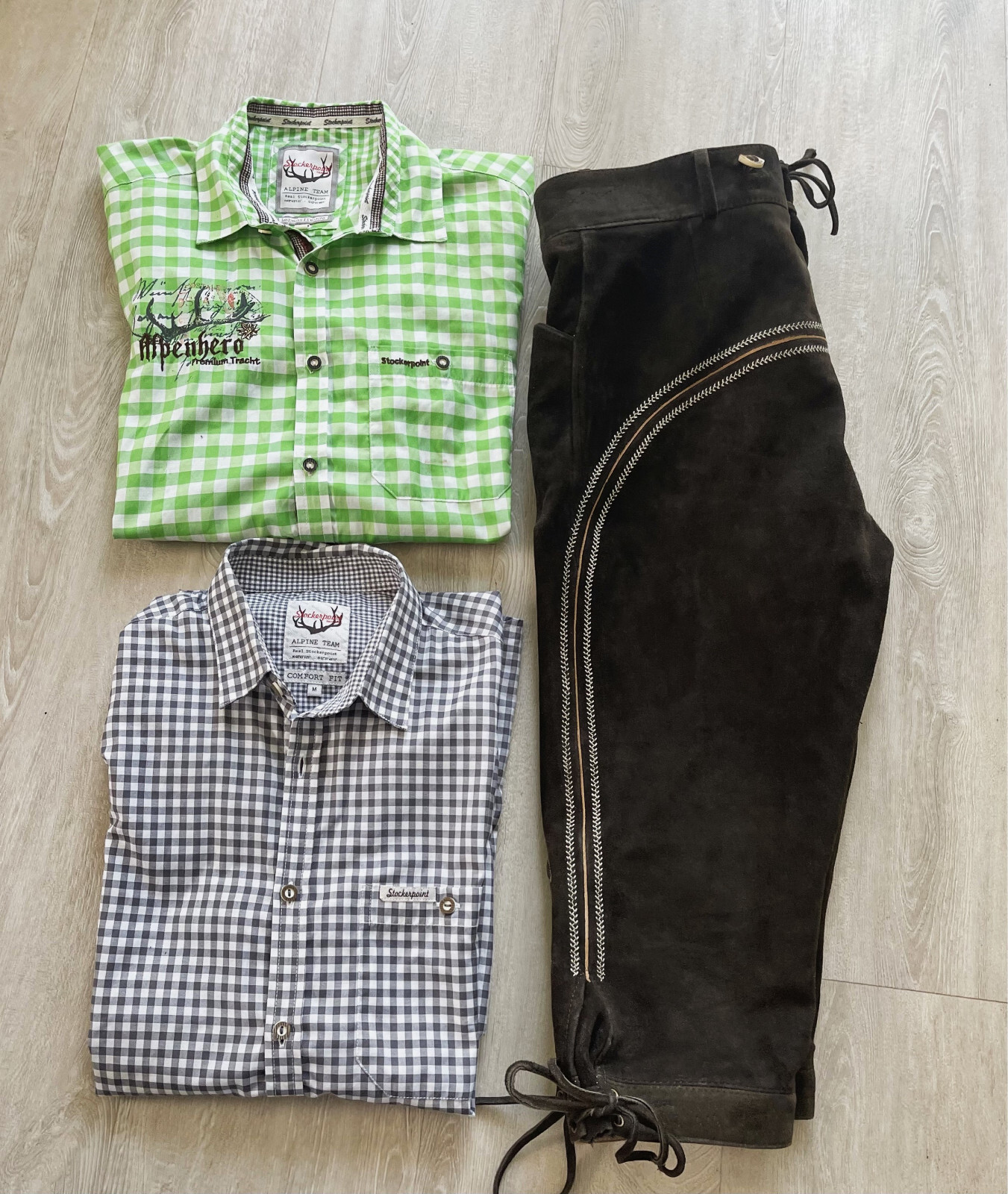 Lekra Trachtenlederhose Bundlederhose Herren braun Gr. 48 Ziegenleder neuw.