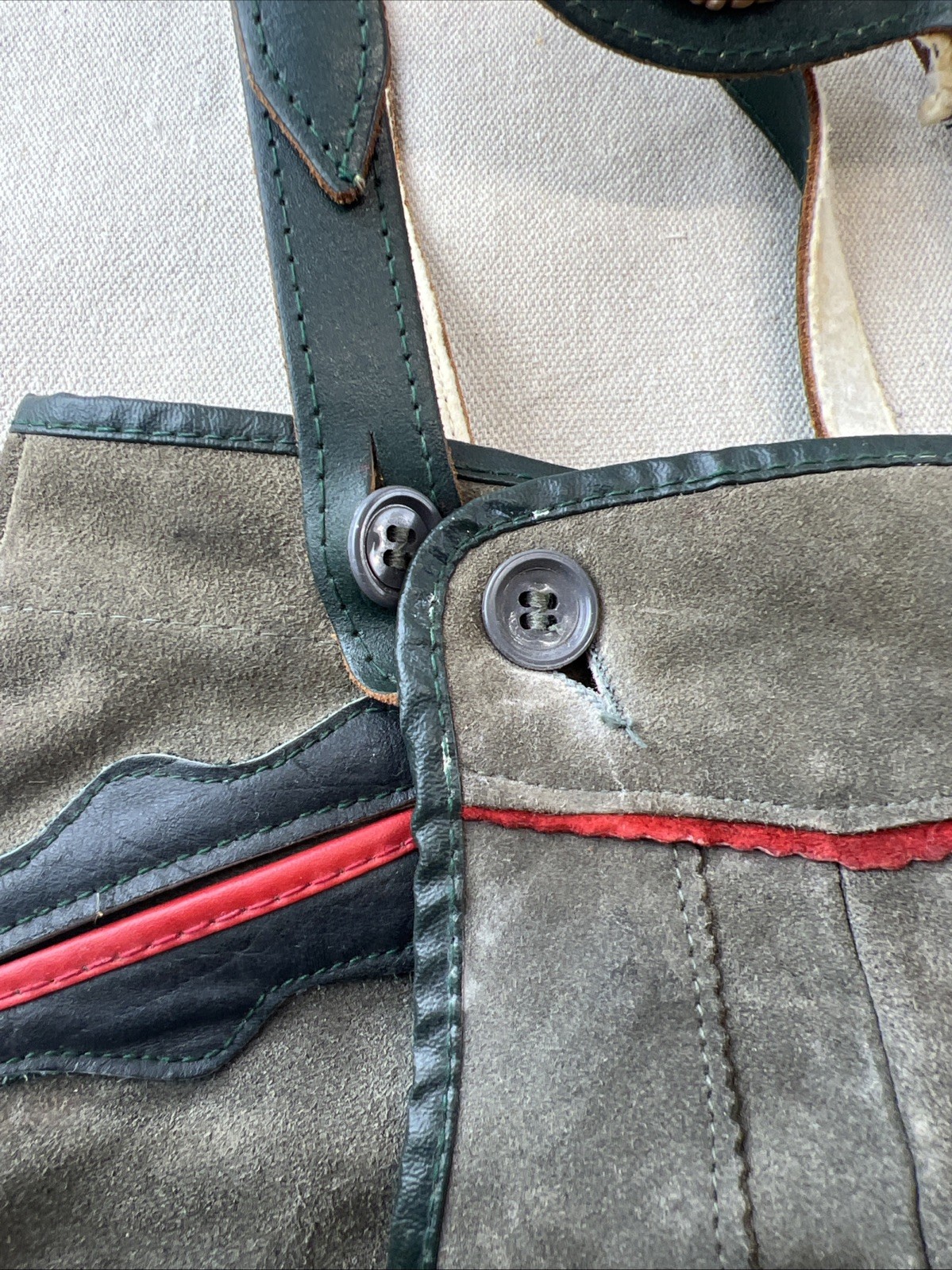 Vintage New Boy’s German/Bavarian Suede Lederhosen Shorts for Oktoberfest Poka