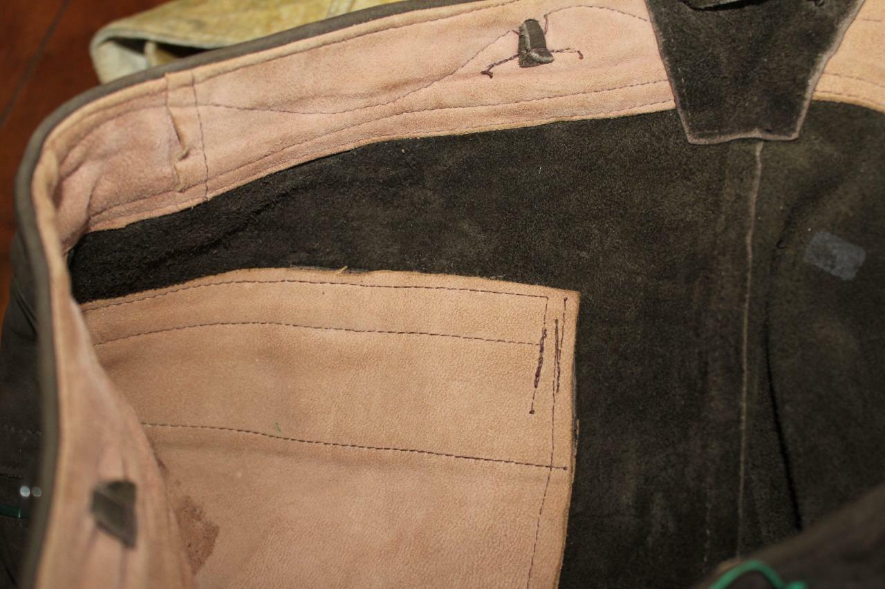 RARE VINTAGE 1960’S BROWN GREEN SUEDE LEDERHOSEN SHORTS SIZE 30″ WAIST