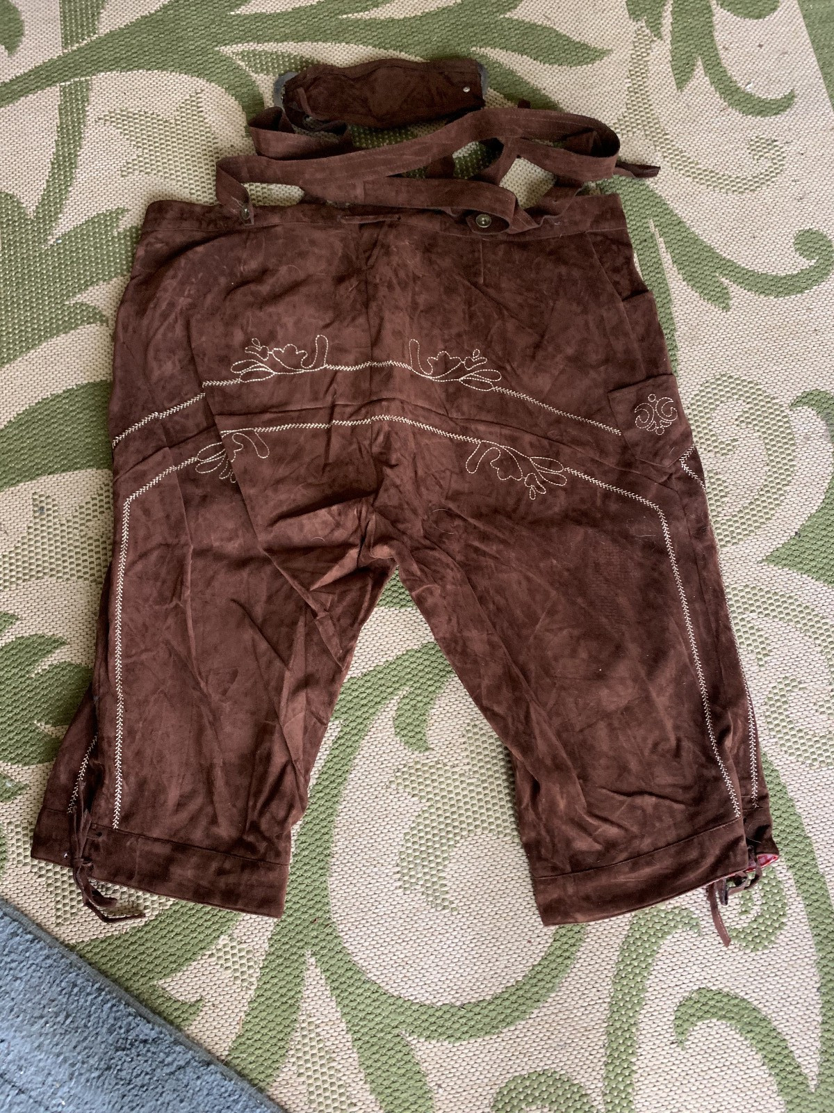 Lederhosen Men Oktoberfest – Brown – WAIST SIZE ~42.5″ – KOJOOIN Quality Brand