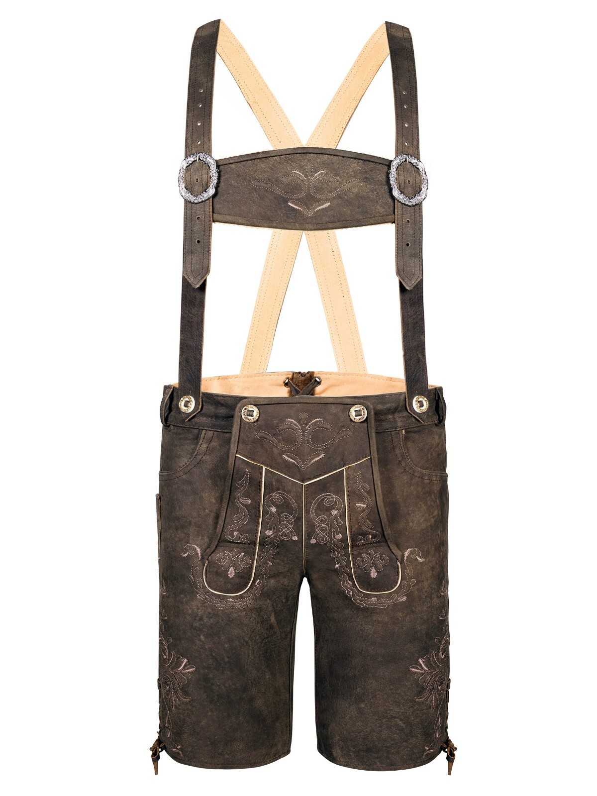 Men’s Bavarian Tratchen Lederhosen Pant German Oktoberfest Suede Leather Pants