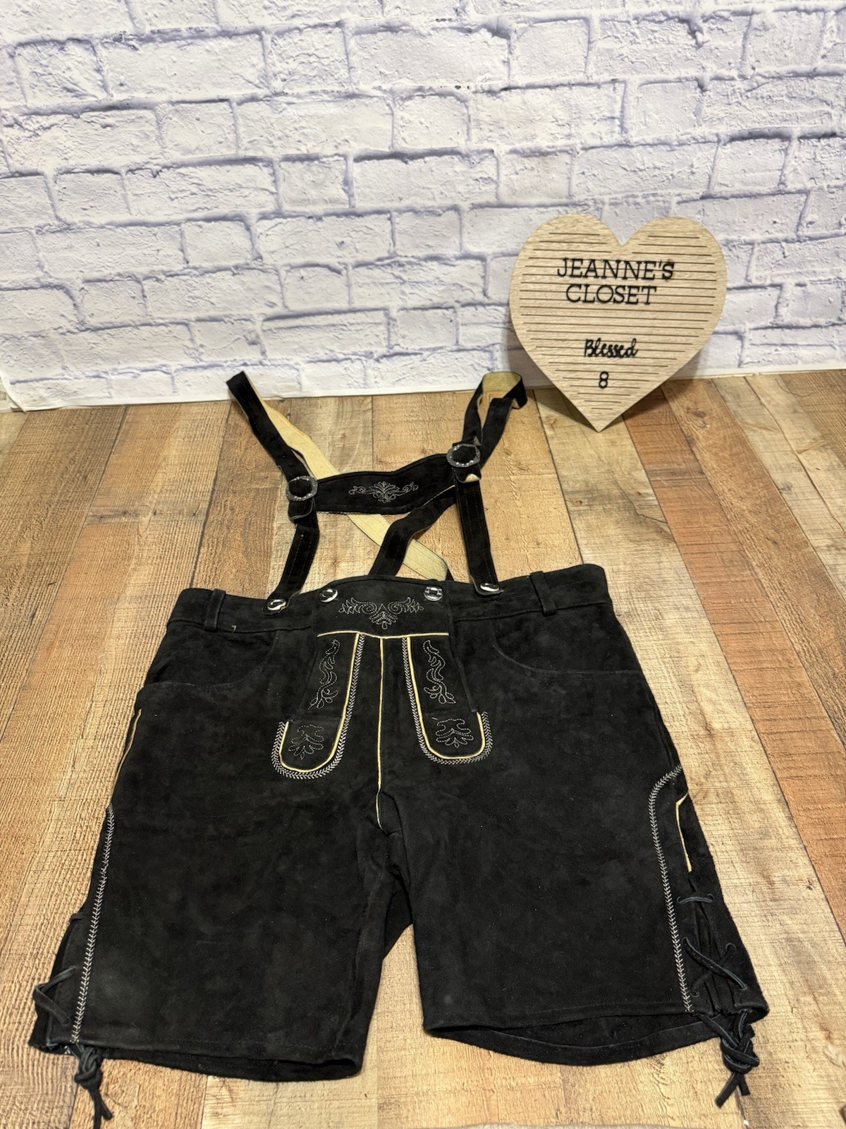 Gaudi Leathers Oktoberfest Costume Traditional German Lederhosen Size 56 Black