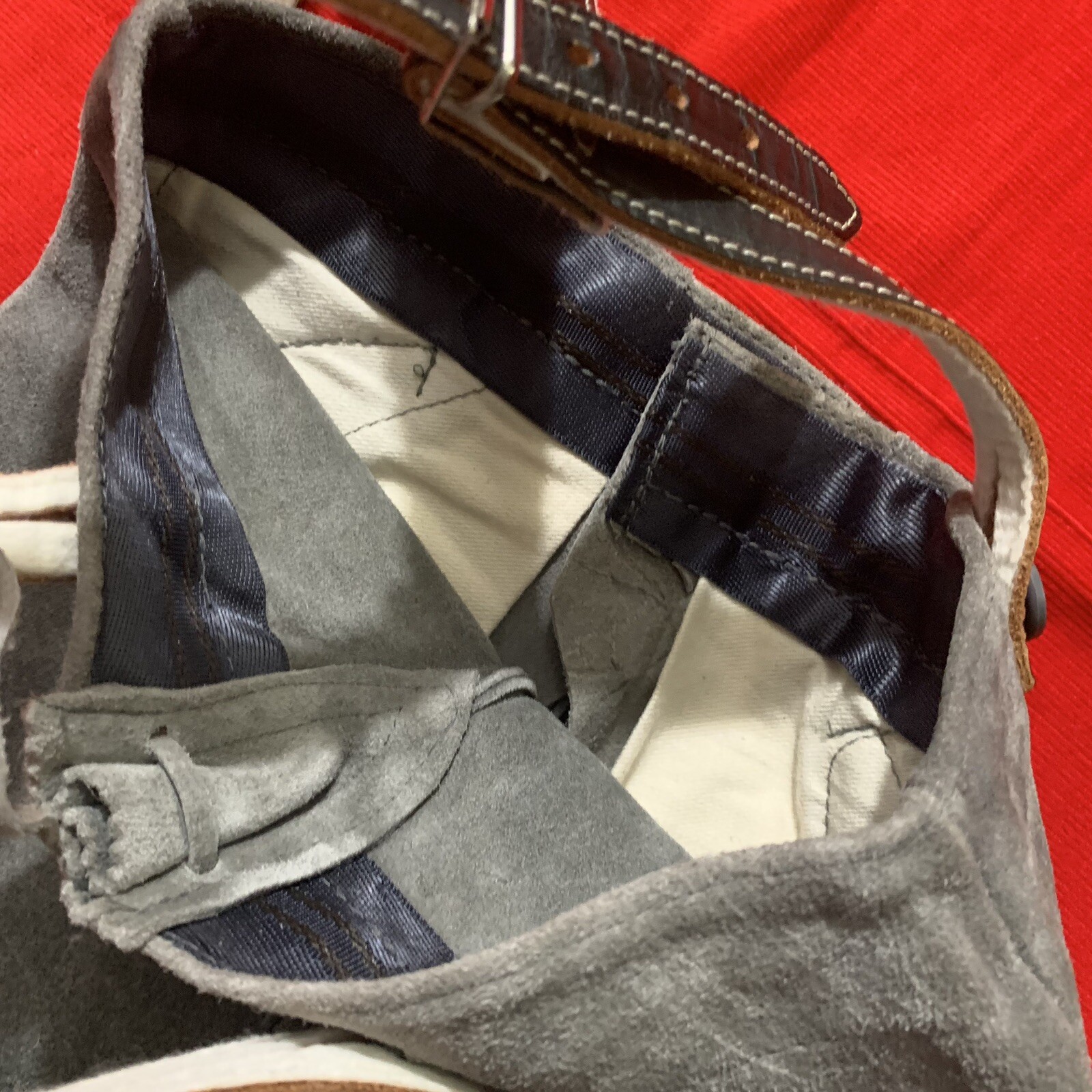Vintage Kids Gray Suede Traditional Bavarian Lederhosen