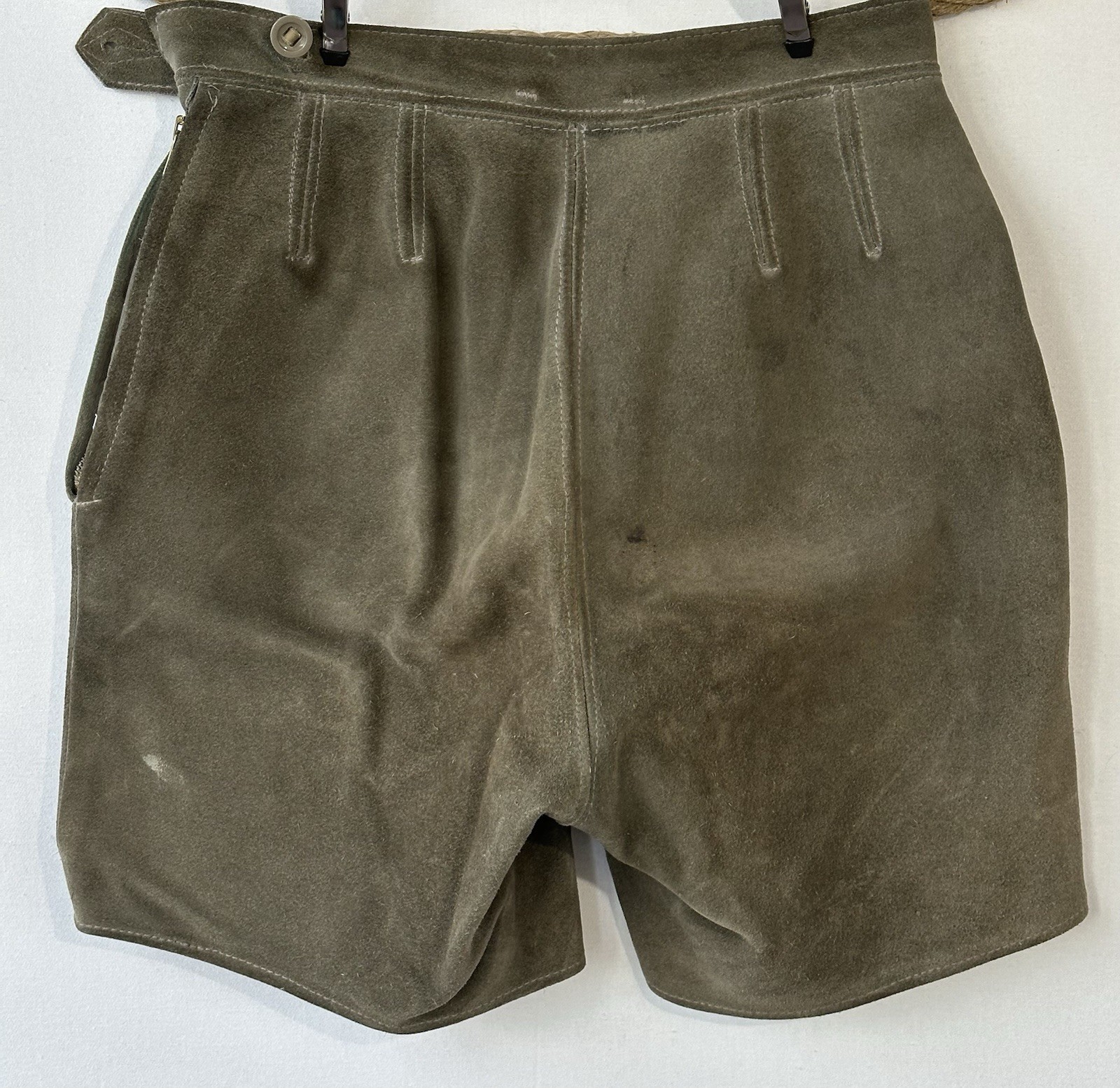 German Lederhosen Dungarees Shorts Boy’s Sz L 14 / 16 Handcrafted Leather