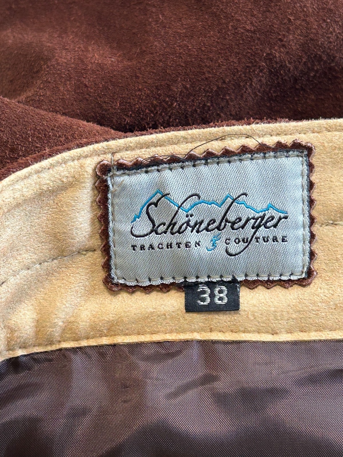 Schoneberger EUC brown suede Bavarian Oktoberfest lederhosen shorts 38