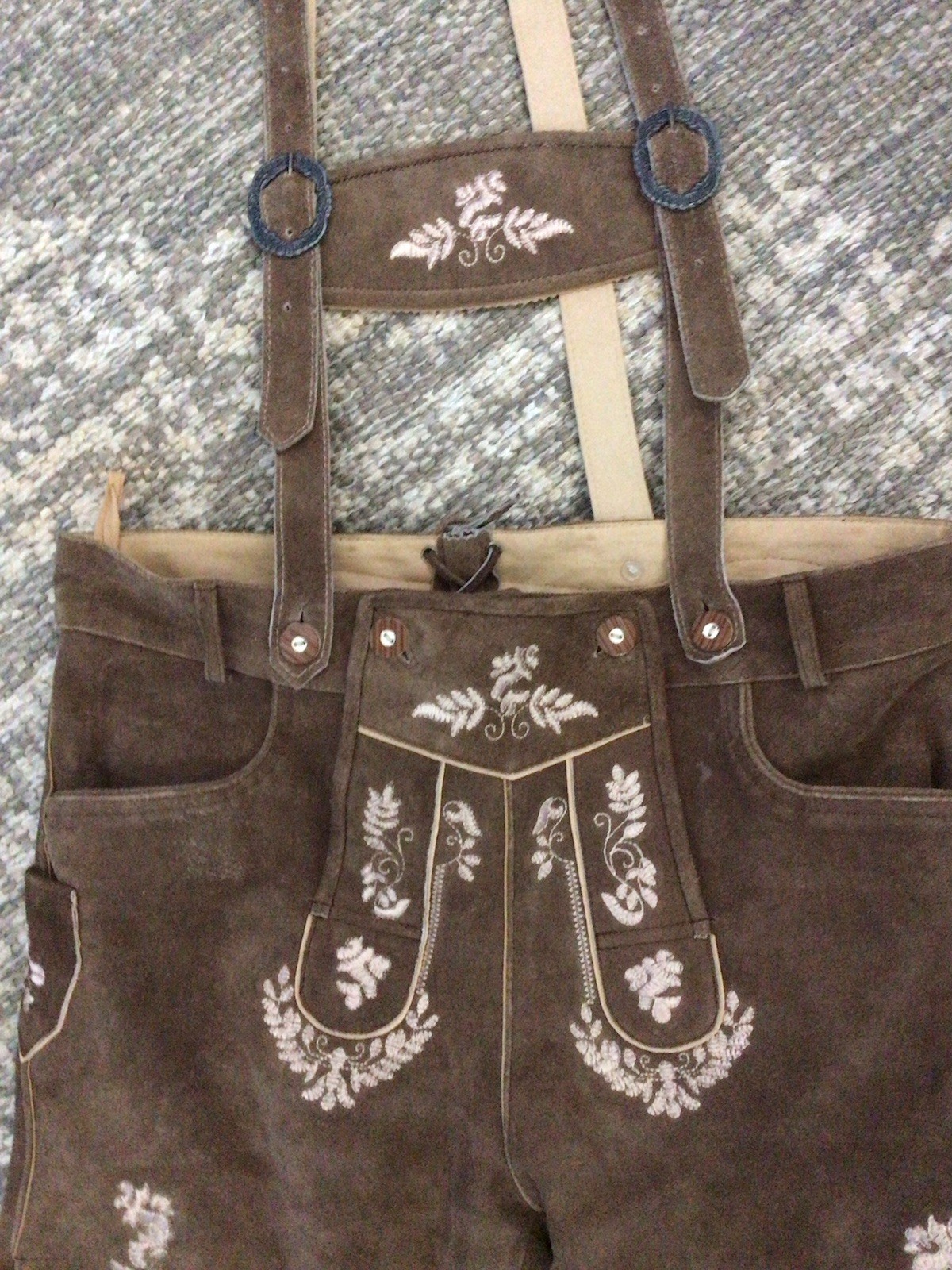 Bavarian Oktoberfest Lederhosen Shorts German Tracht Outfit brown Size 36