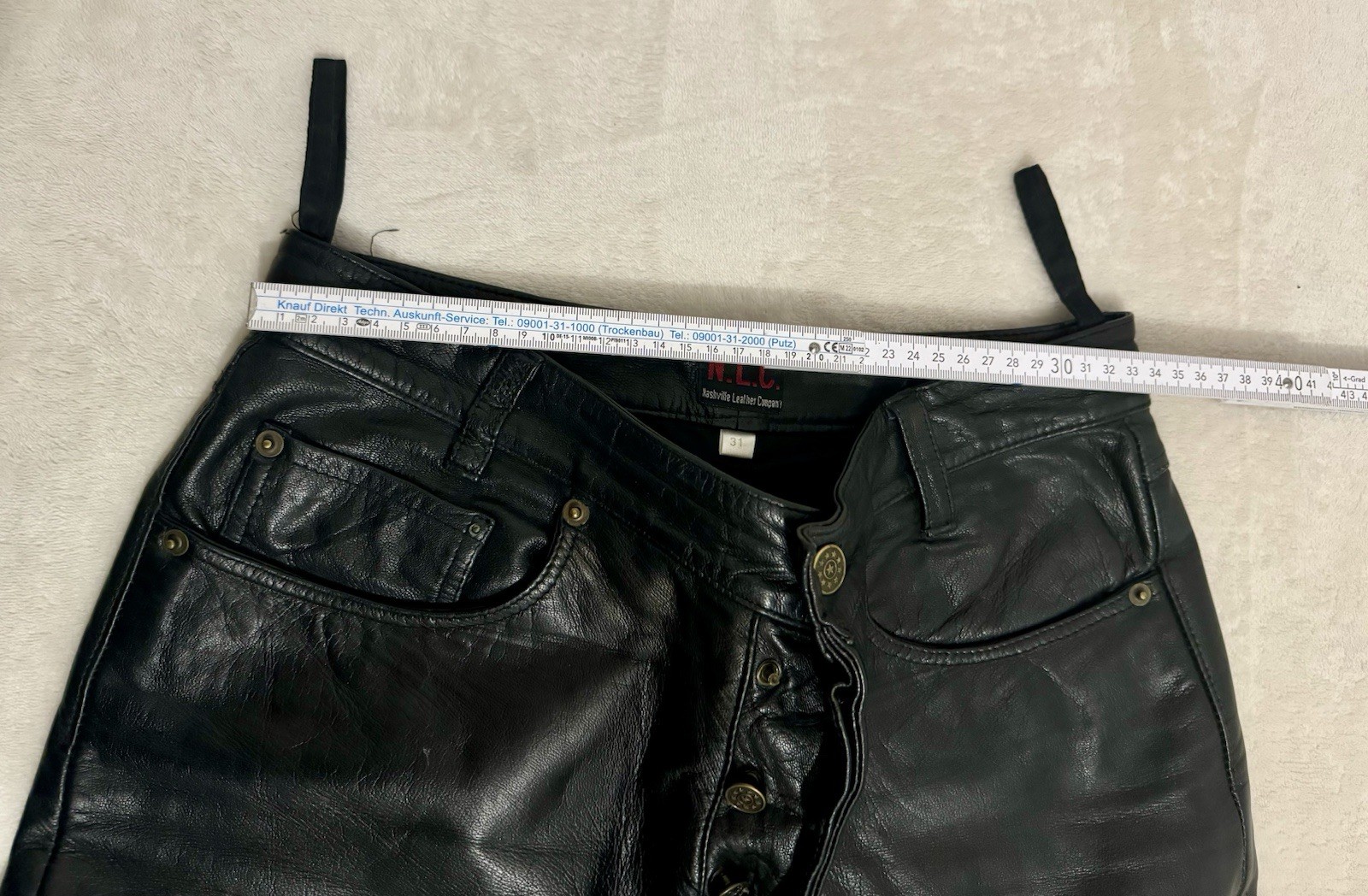 Genuine Leather Trousers Black